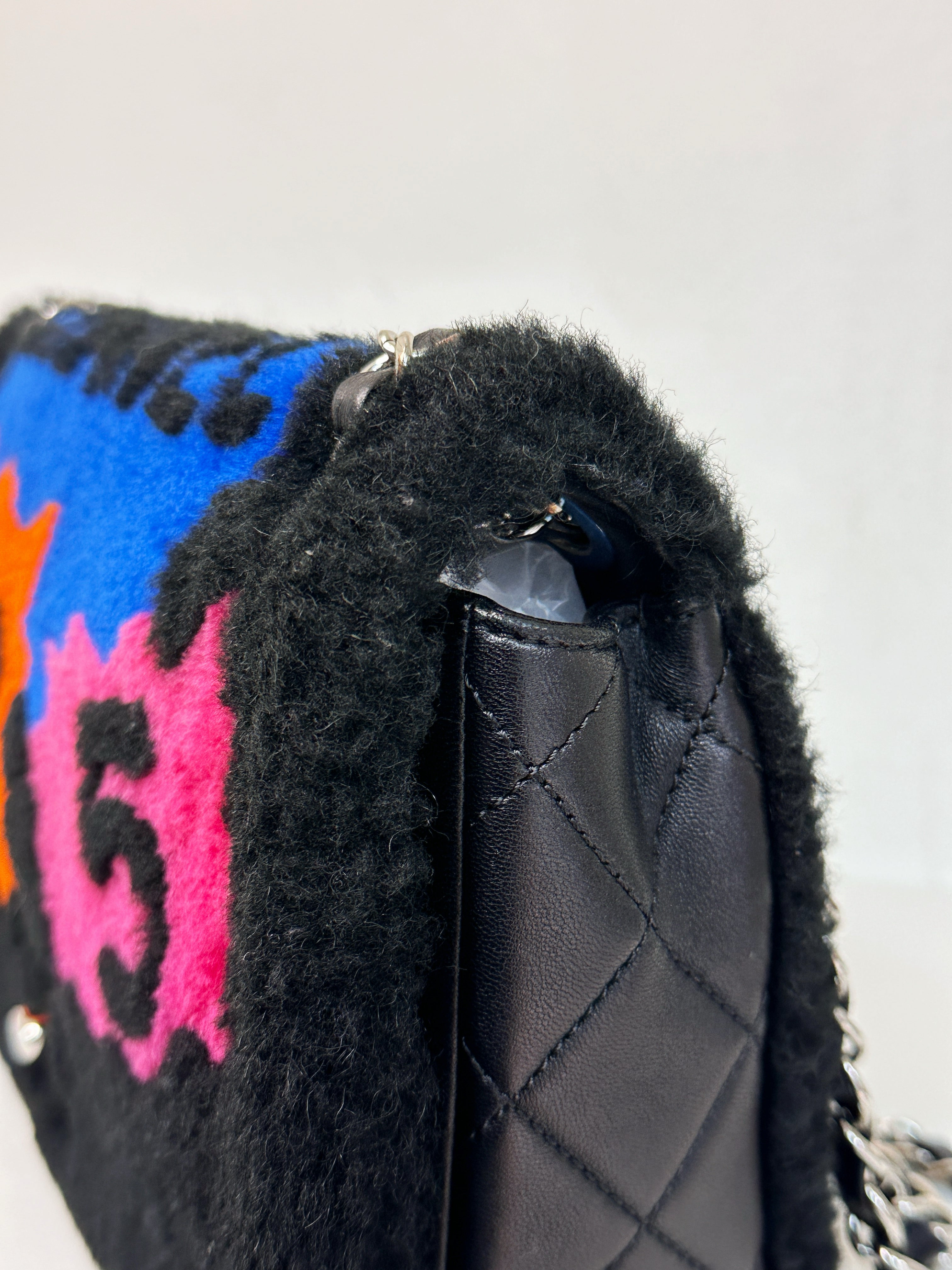 Chanel Medium Classic Flap Pop Art No. 5 Caption Comic Lambskin Black Multicolor Bag 2012 holo card