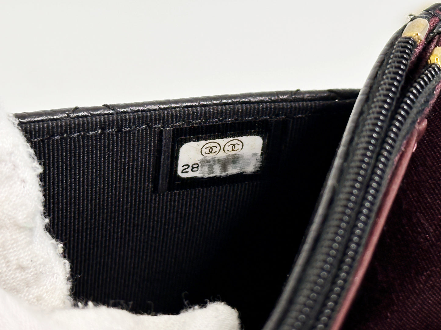 Chanel Classic Wallet on Chain Caviar Black GHW 2859 Holo card