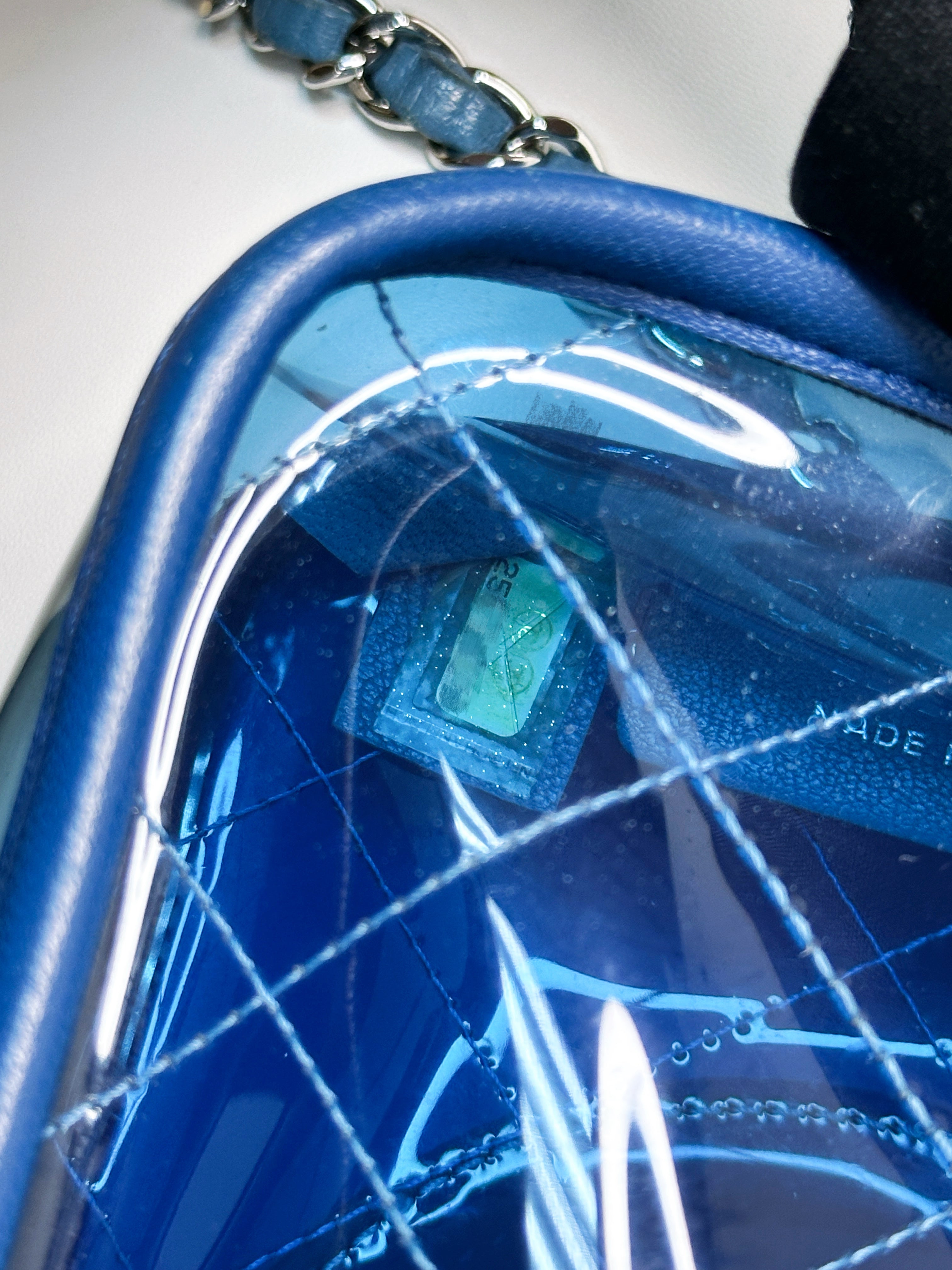 Chanel Blue Coco Splash PVC Medium Flap Bag 2583 holo