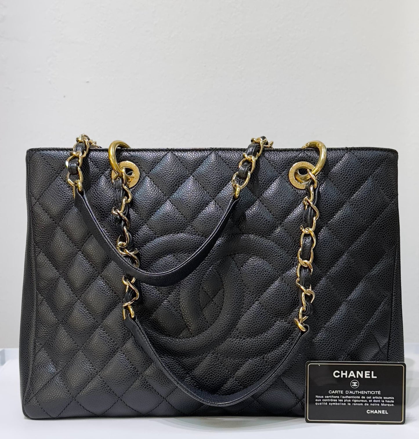 Chanel Caviar Grand Shopping Tote GST Black GHW