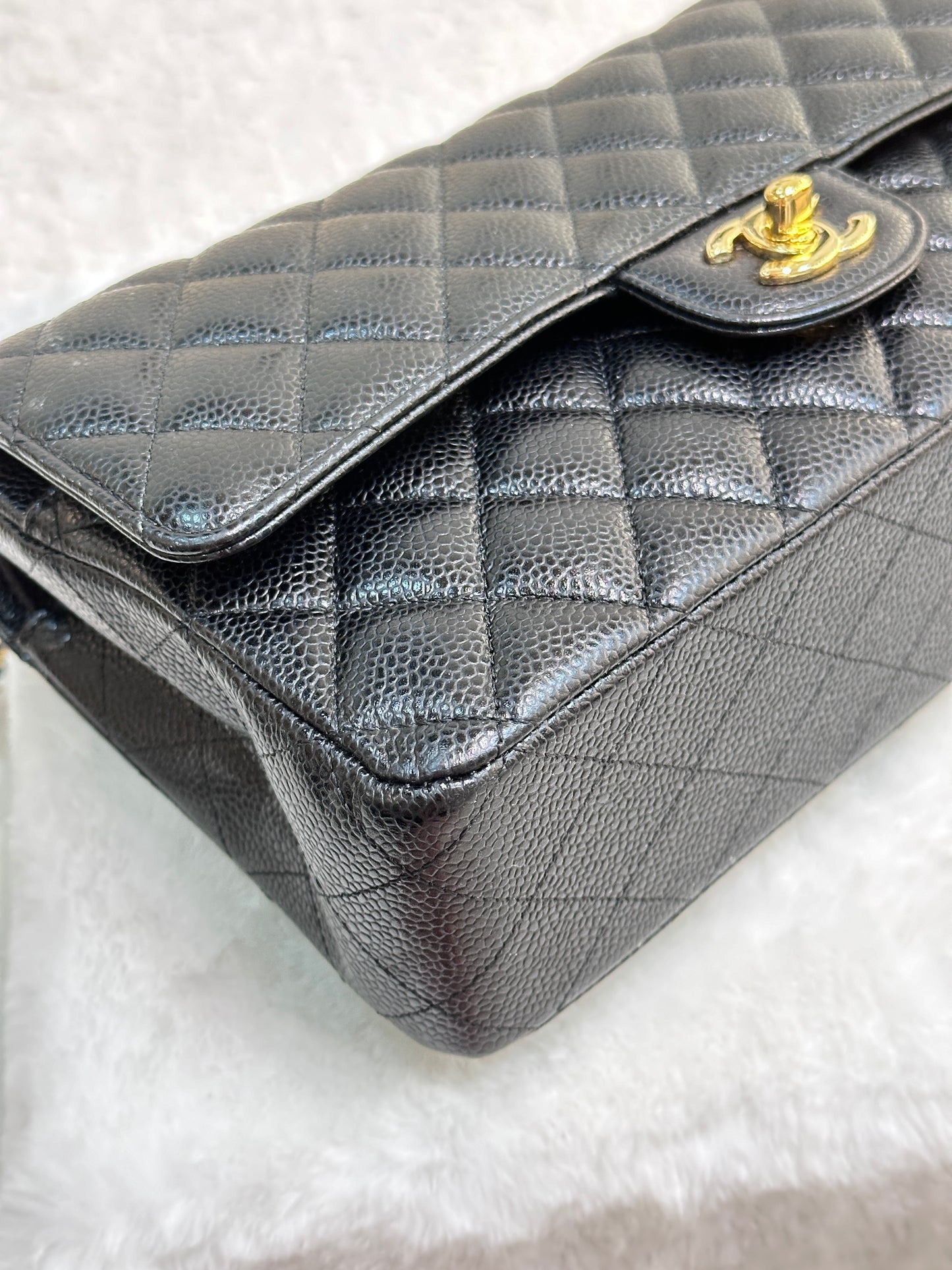 Chanel Medium Caviar Double Flap Black Bag GHW