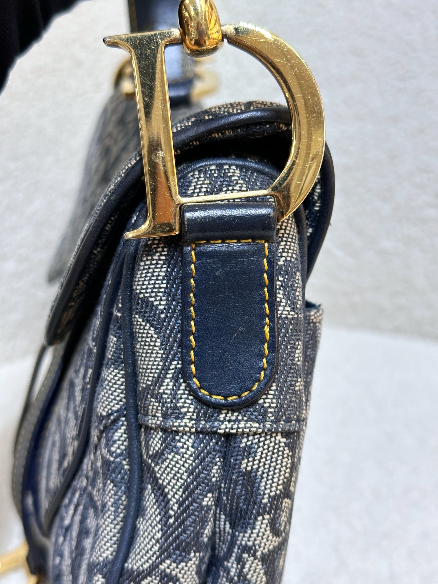 Christian Dior Double Saddle Canvas Navy blue 2001 year