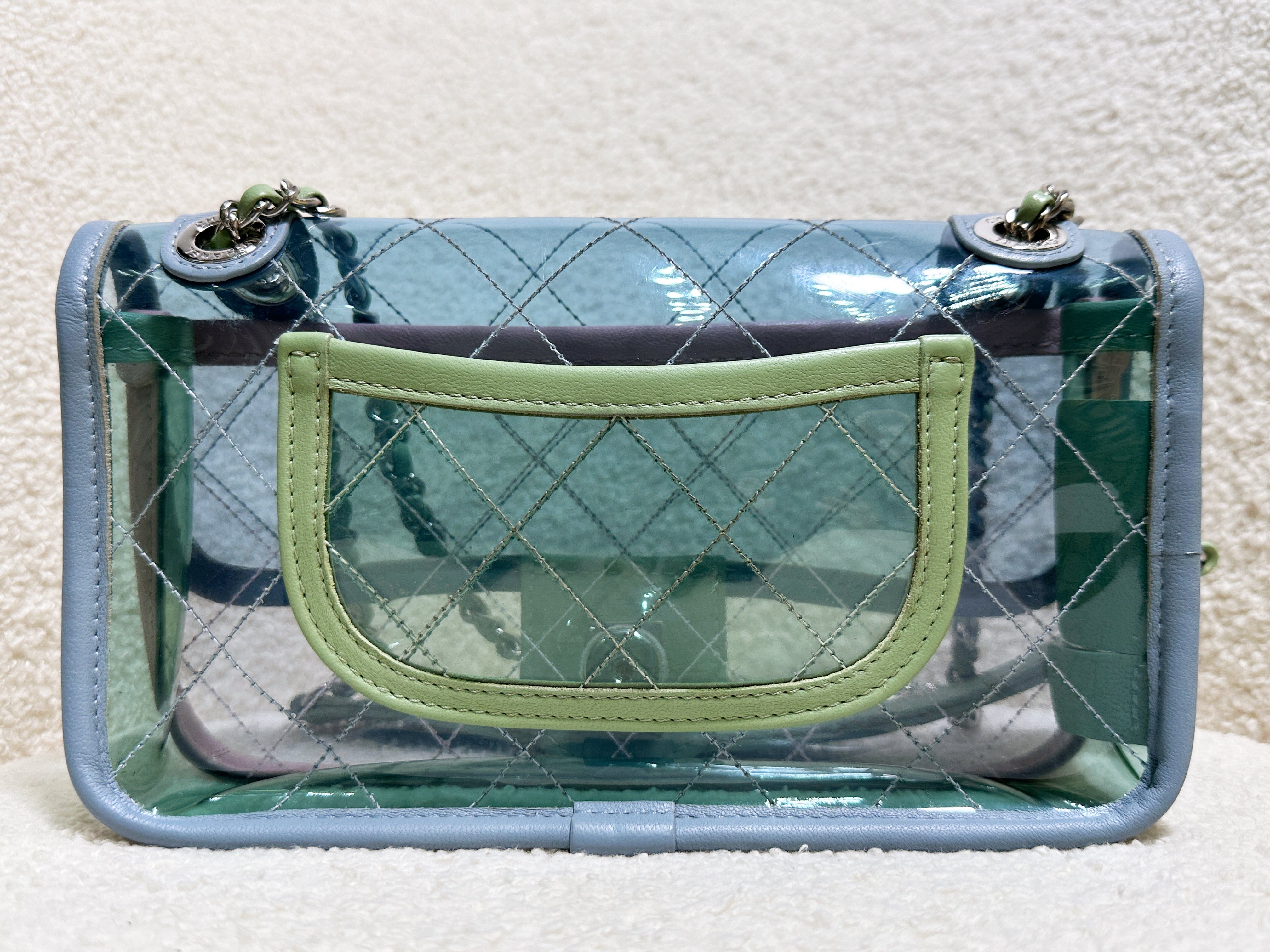 Chanel Coco Splash PVC Mini Flap Bag Blue/Pink/Green 25 holo