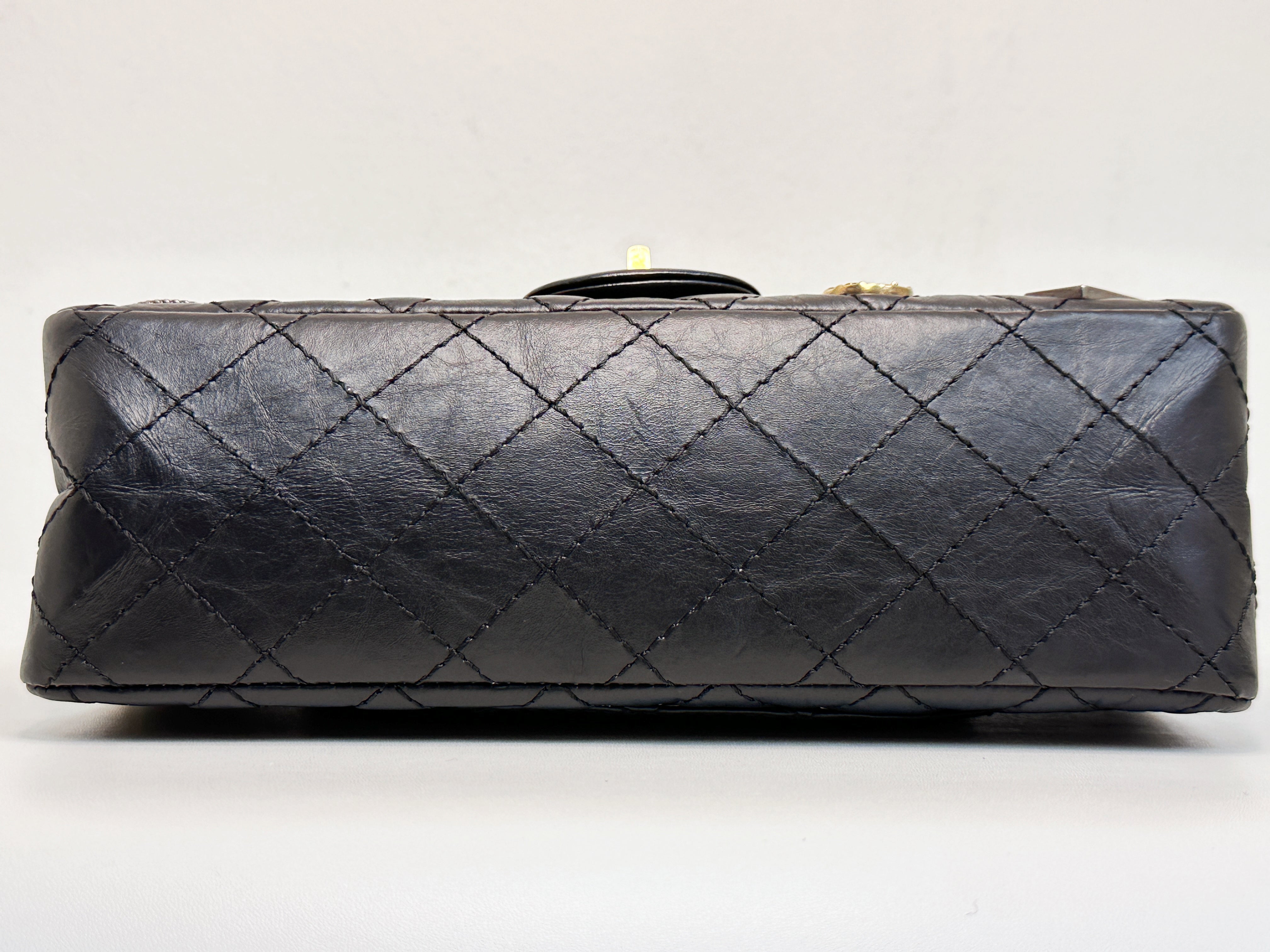 Chanel Small 2.55 Reissue Aged Calfskin Lucky Charms 225 Flap Black GHW