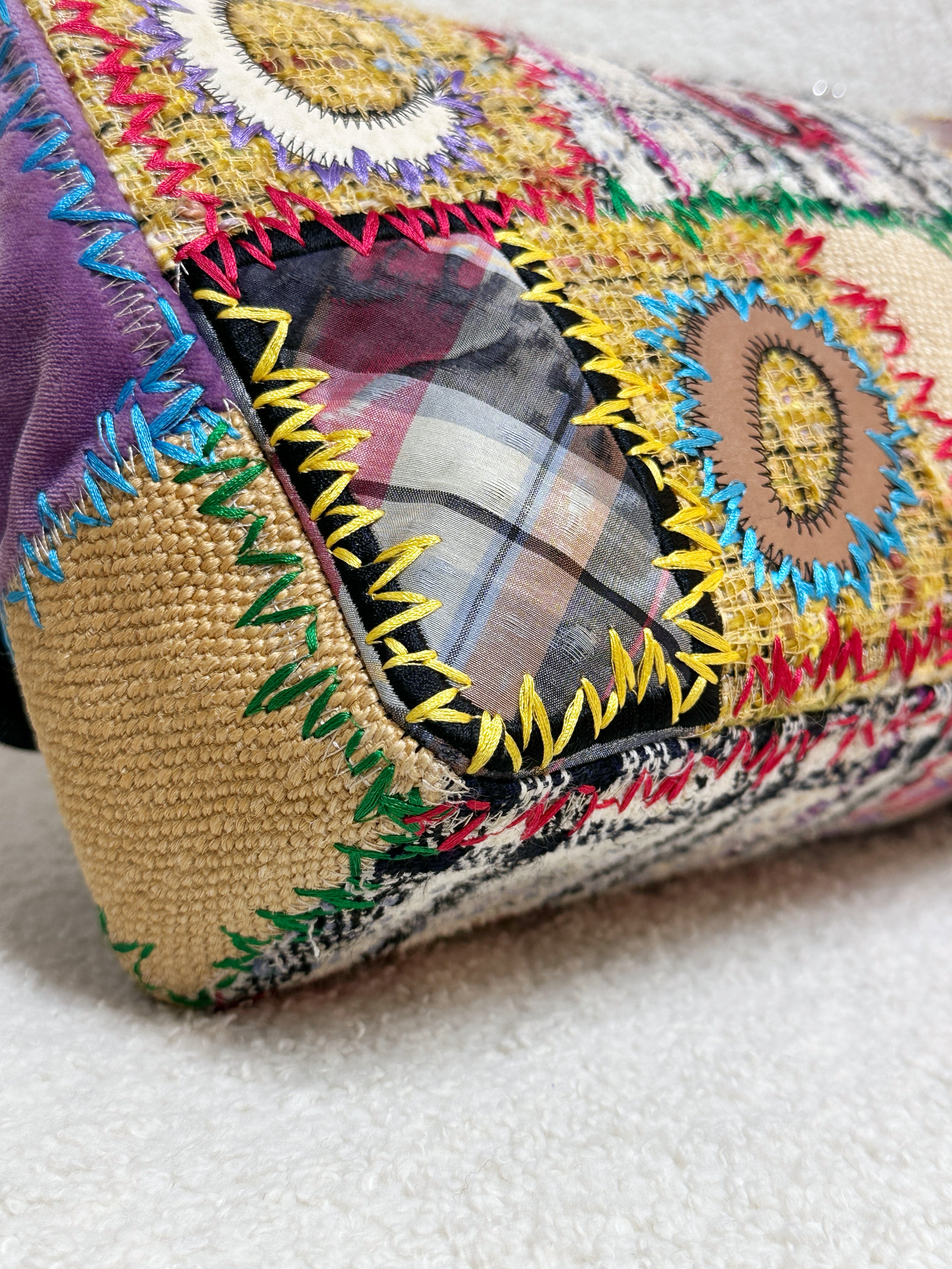 CHANEL TIMELESS PATCHWORK MULTICOLOR JUMBO SINGLE FLAP BAG 1443 holo card