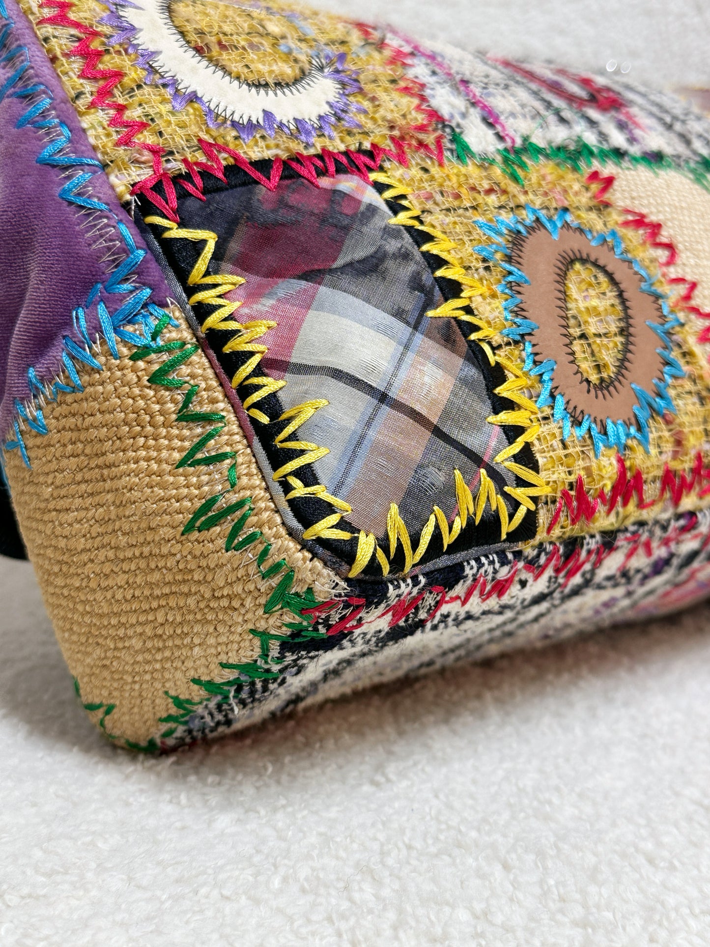 CHANEL TIMELESS PATCHWORK MULTICOLOR JUMBO SINGLE FLAP BAG 1443 holo card