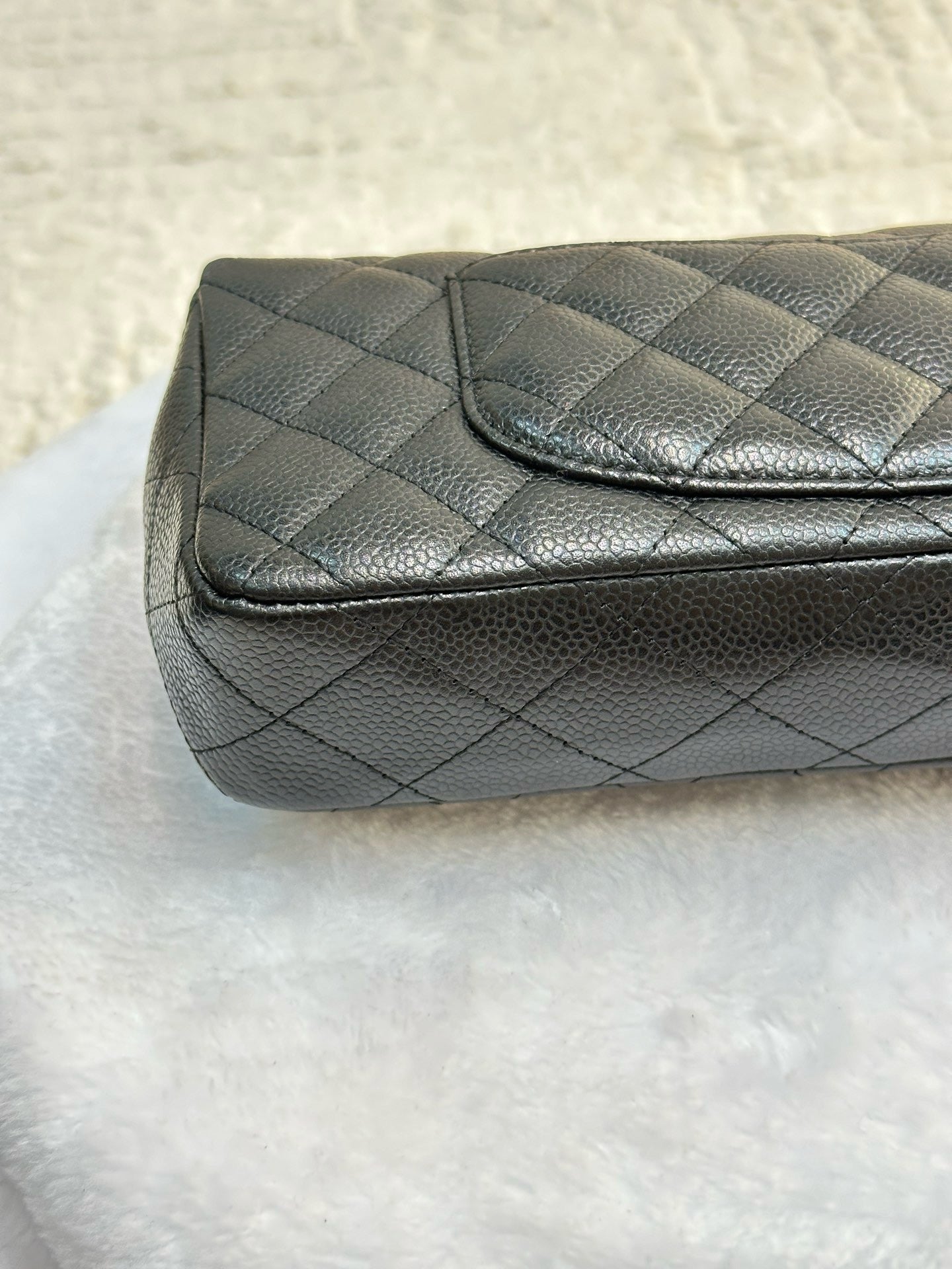 Chanel Caviar East West Flap Bag Black GHW  holo 1304 db