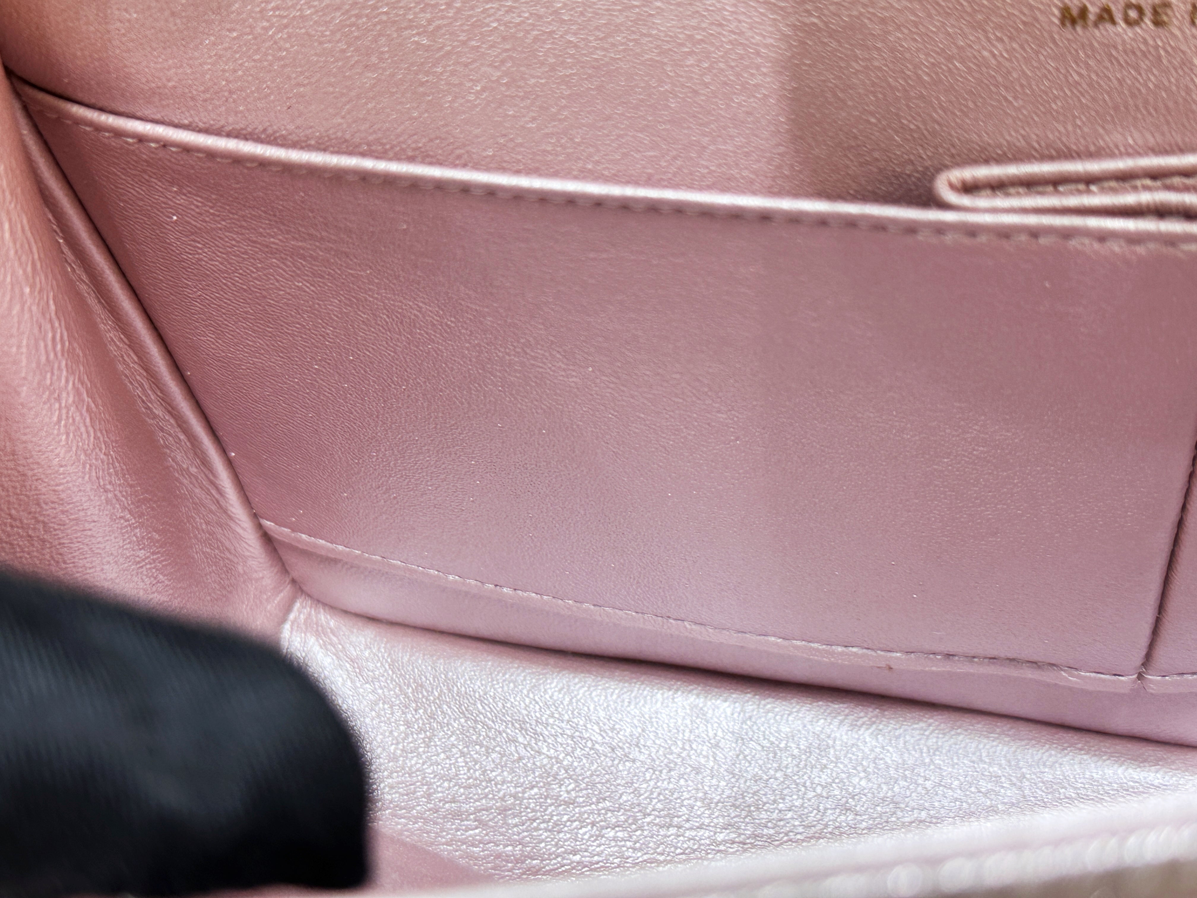 Chanel Classic Quilted Medium Double Flap Iridescent Pink (Calfskin)LGHW 1998 holo card