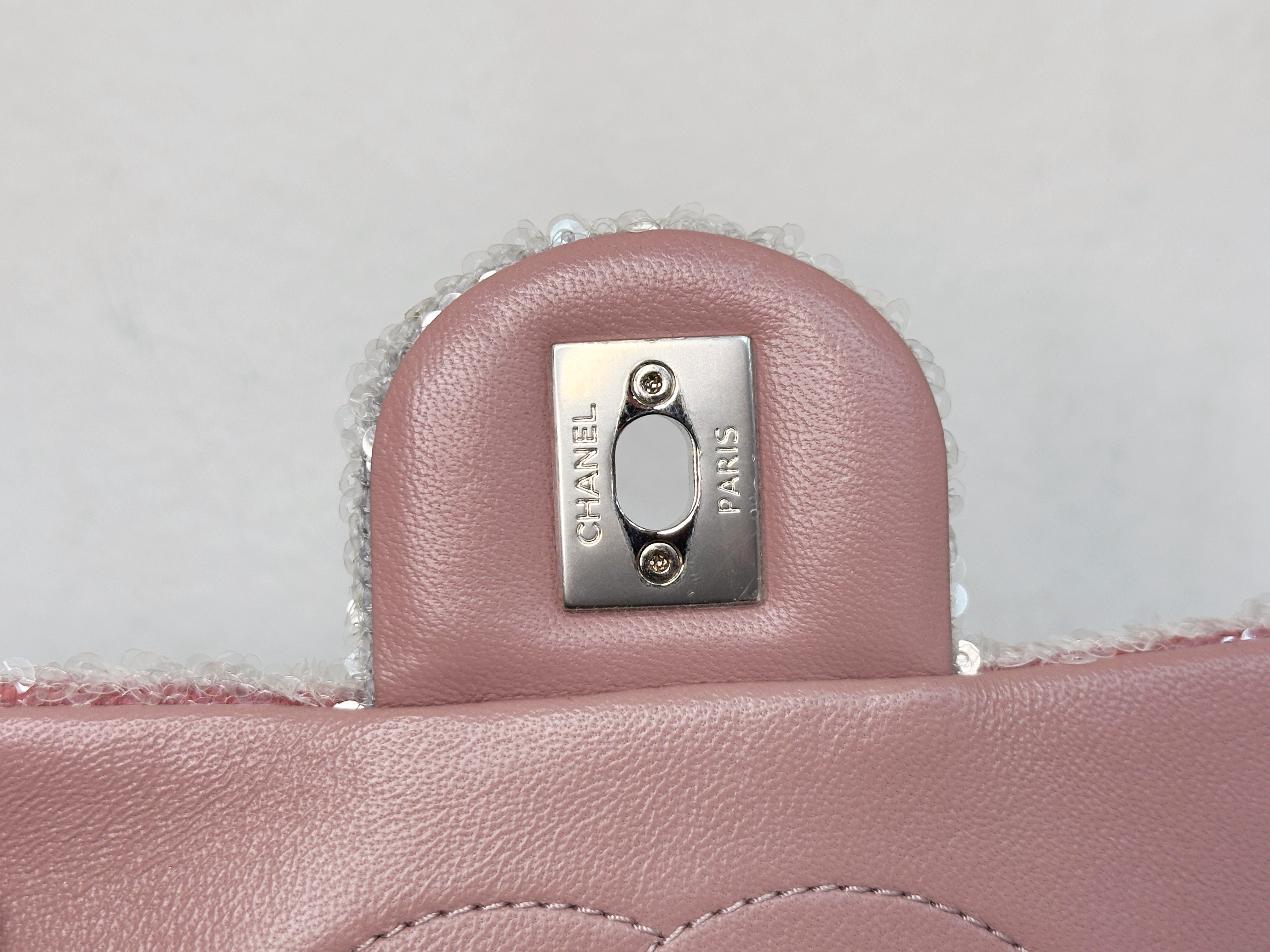 Chanel 18S Sequin Mini Waterfall Flap Pink Blue Yellow 2557 holo card