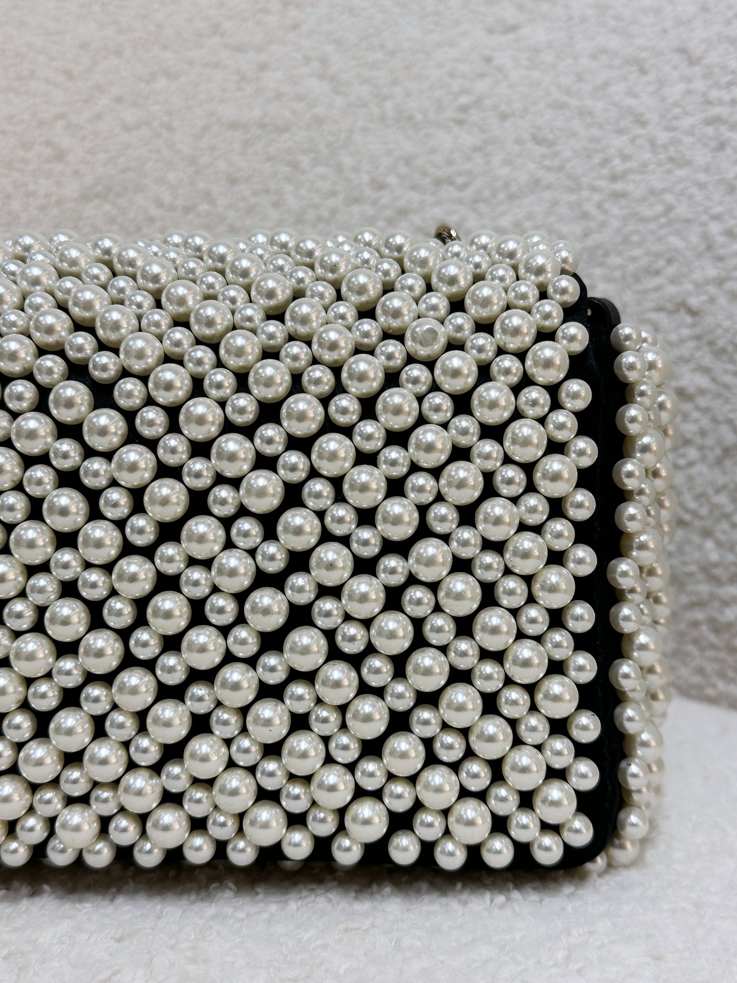 Chanel 19S Pearl On Flap Mini Rectangular Bag LGHW 2750 holo card