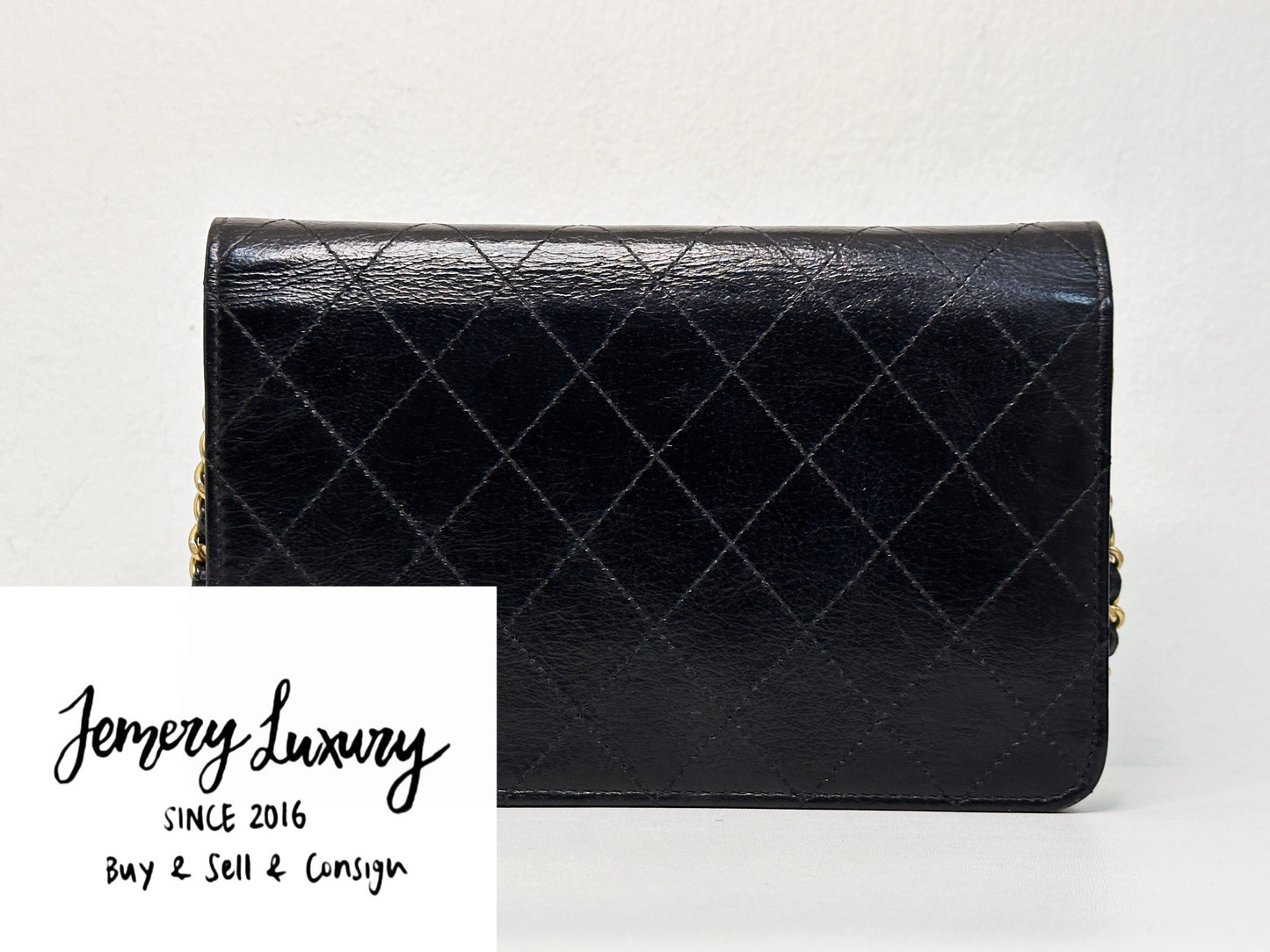 Chanel Golden Class Wallet on Chain Black 2650 holo card