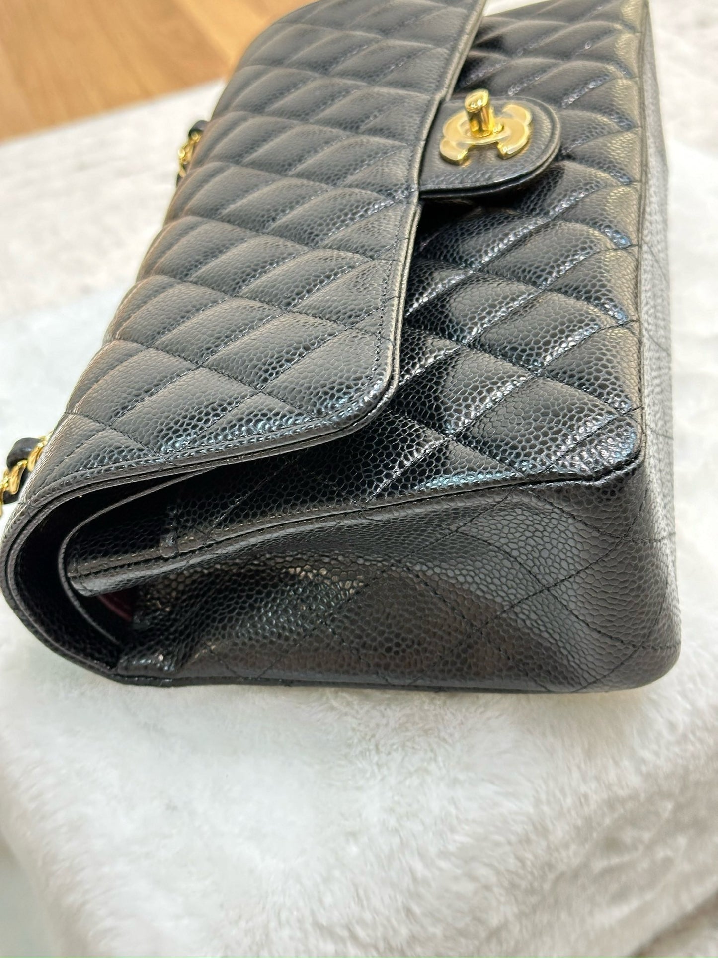 Chanel Medium Quilted Caviar Classic Double Flap Bag Black GHW