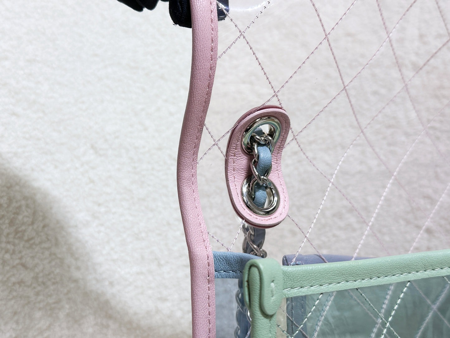Chanel Coco Splash PVC Medium Flap Bag Pink/Green/Blue 254 holo card