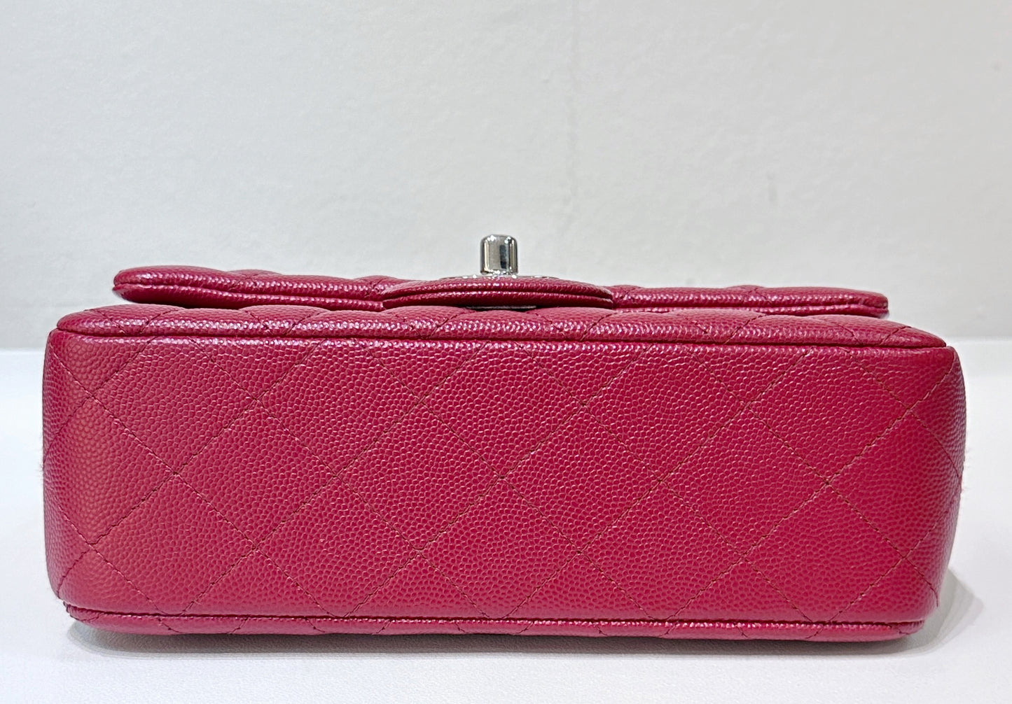 Chanel Mini Rectangular Caviar Quilted Flap Red 17B SHW