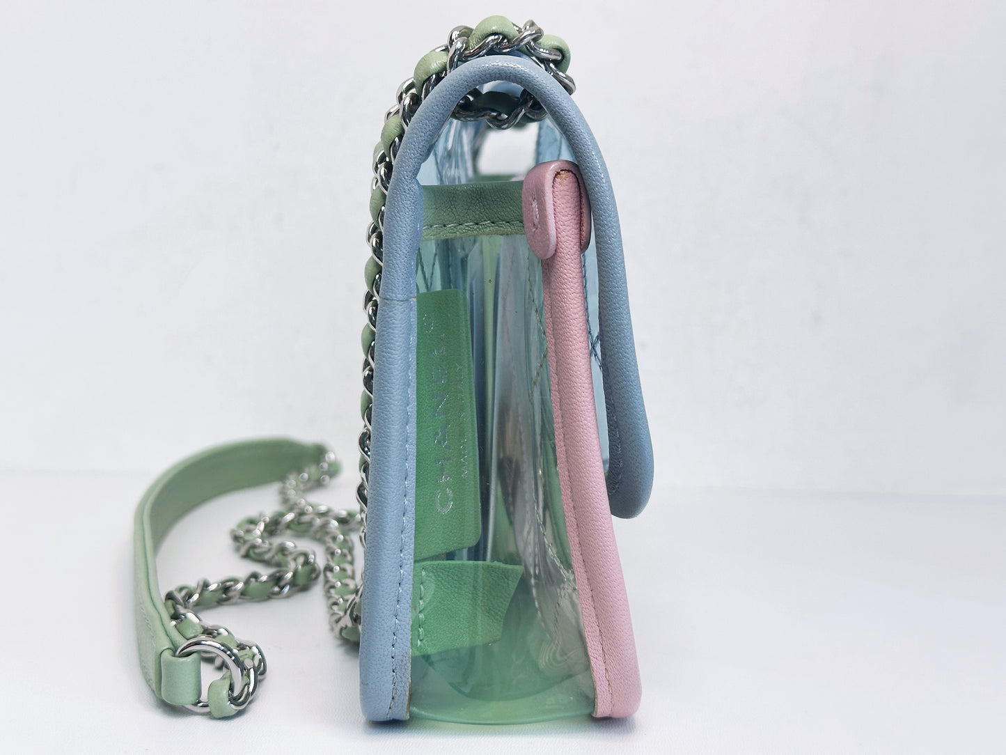 Chanel Coco Splash PVC Mini Flap Bag Blue/Green/Pink 2569 holo