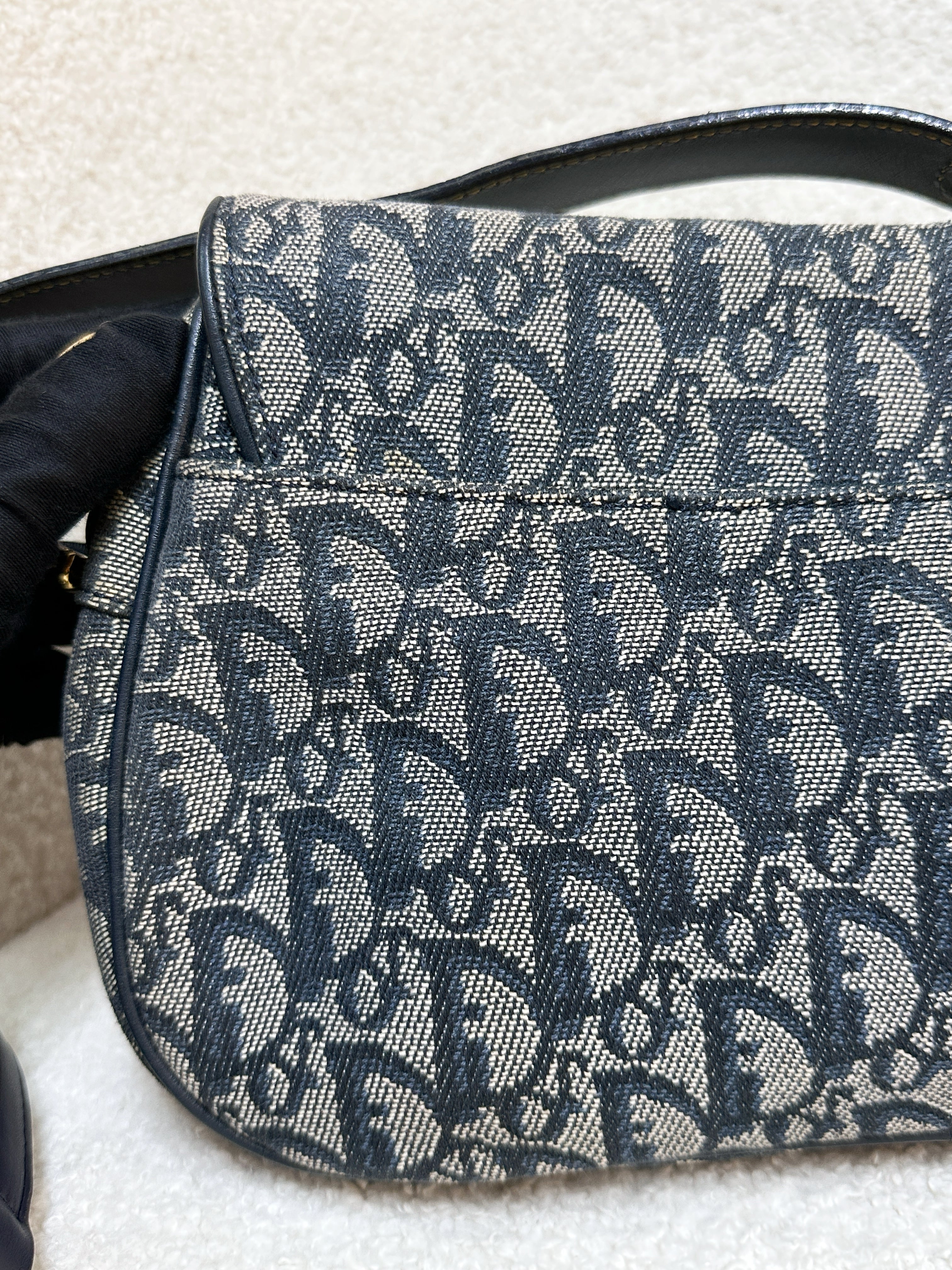 Christian Dior Double Saddle Canvas Navy blue 2001 year