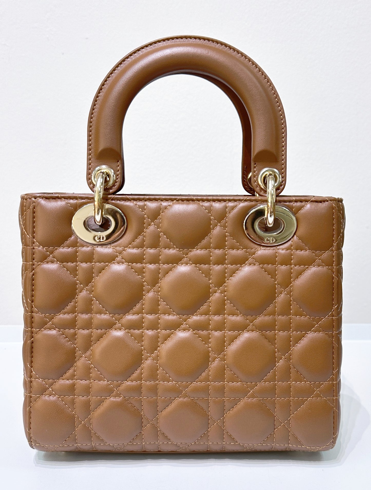 Small Lady Dior My ABCDior Cannage Lambskin Brown