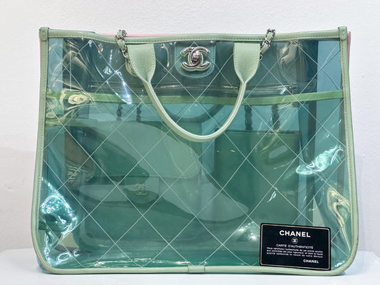 Chanel Coco Splash Bag Green/Pink/Blue 2584 holo card