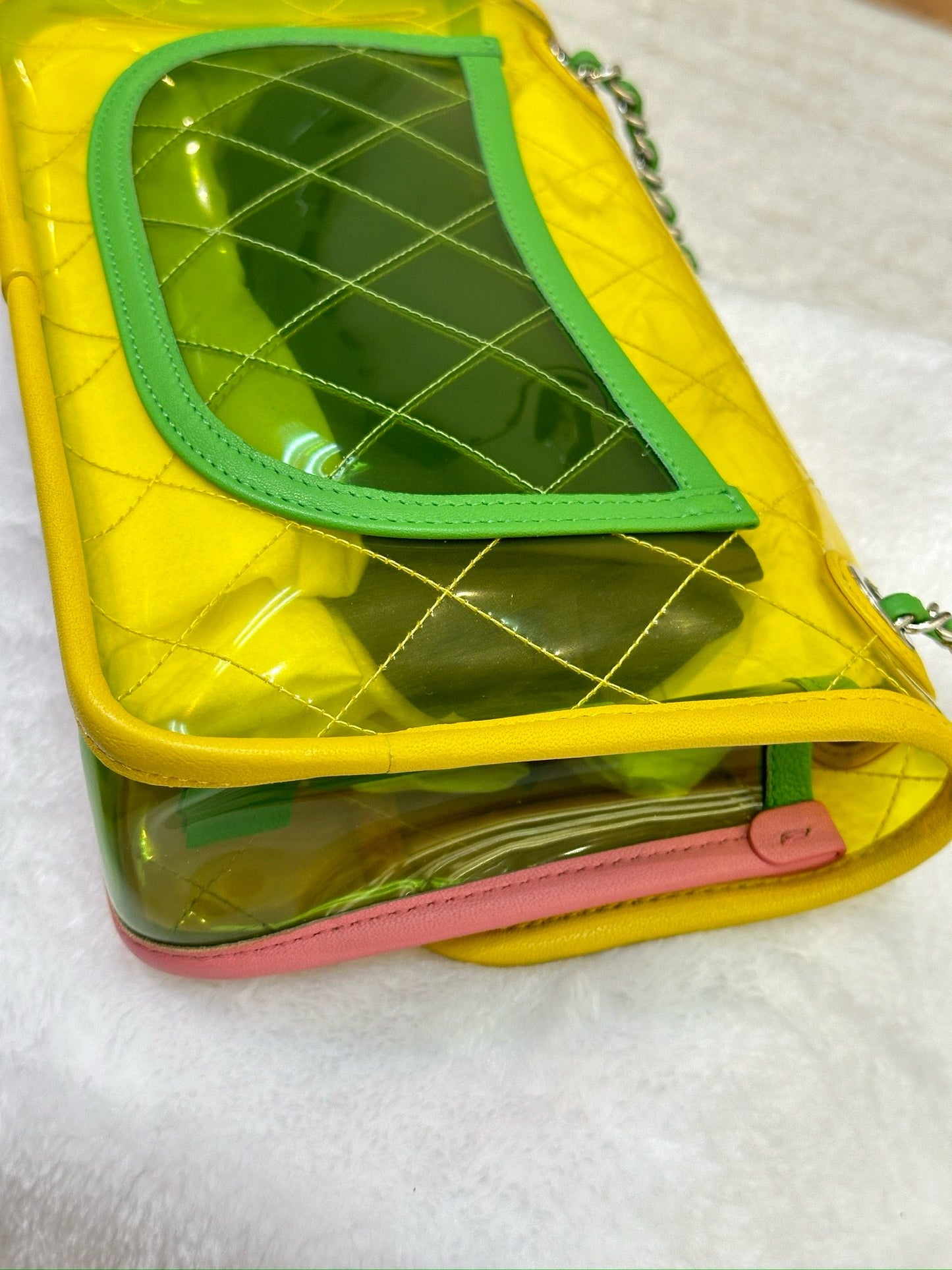 Chanel Medium Coco Splash PVC Flap Bag Yellow/Green/Pink SHW