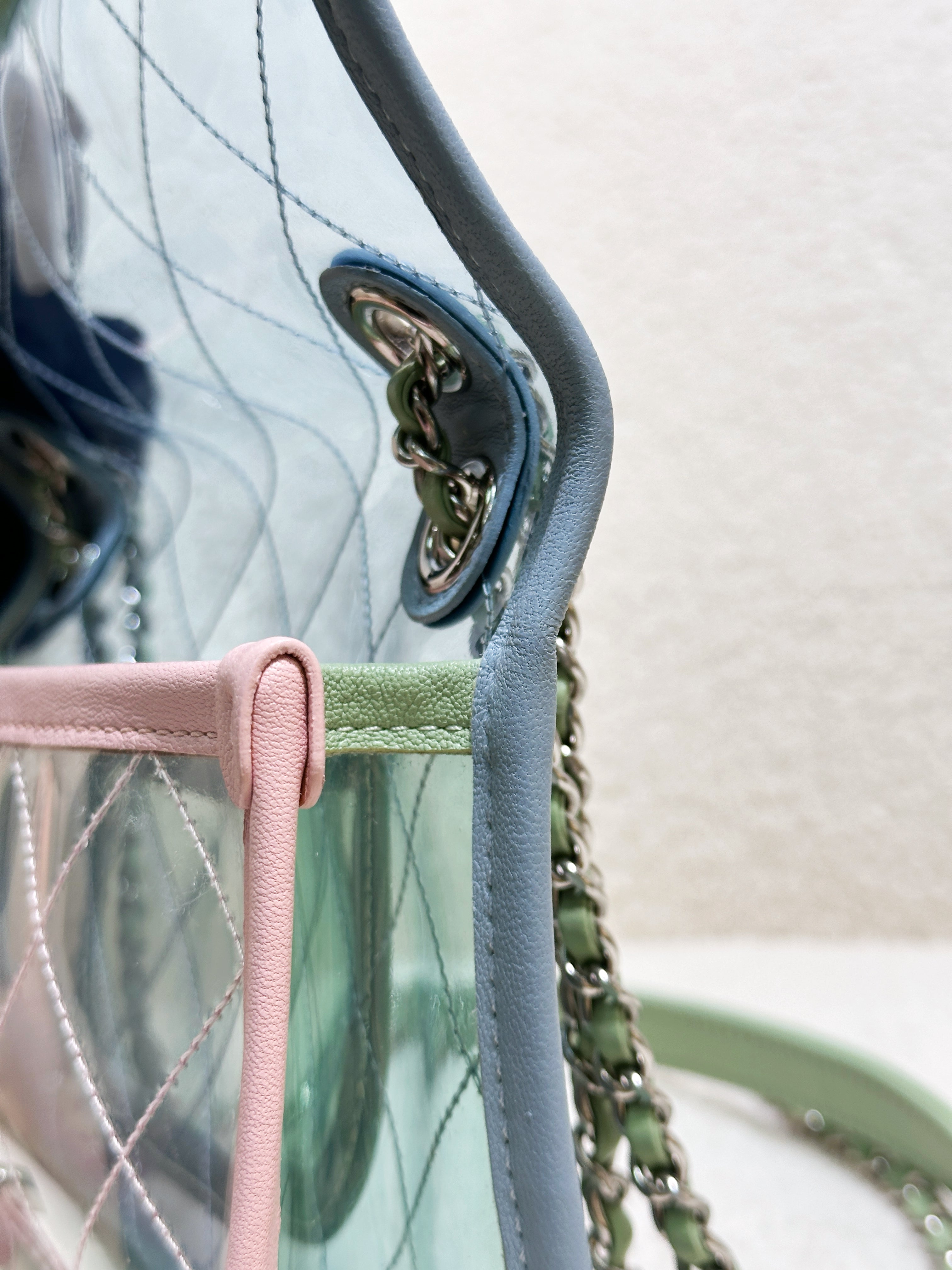 Chanel Coco Splash PVC Mini Flap Bag Blue/Pink/Green 25 holo