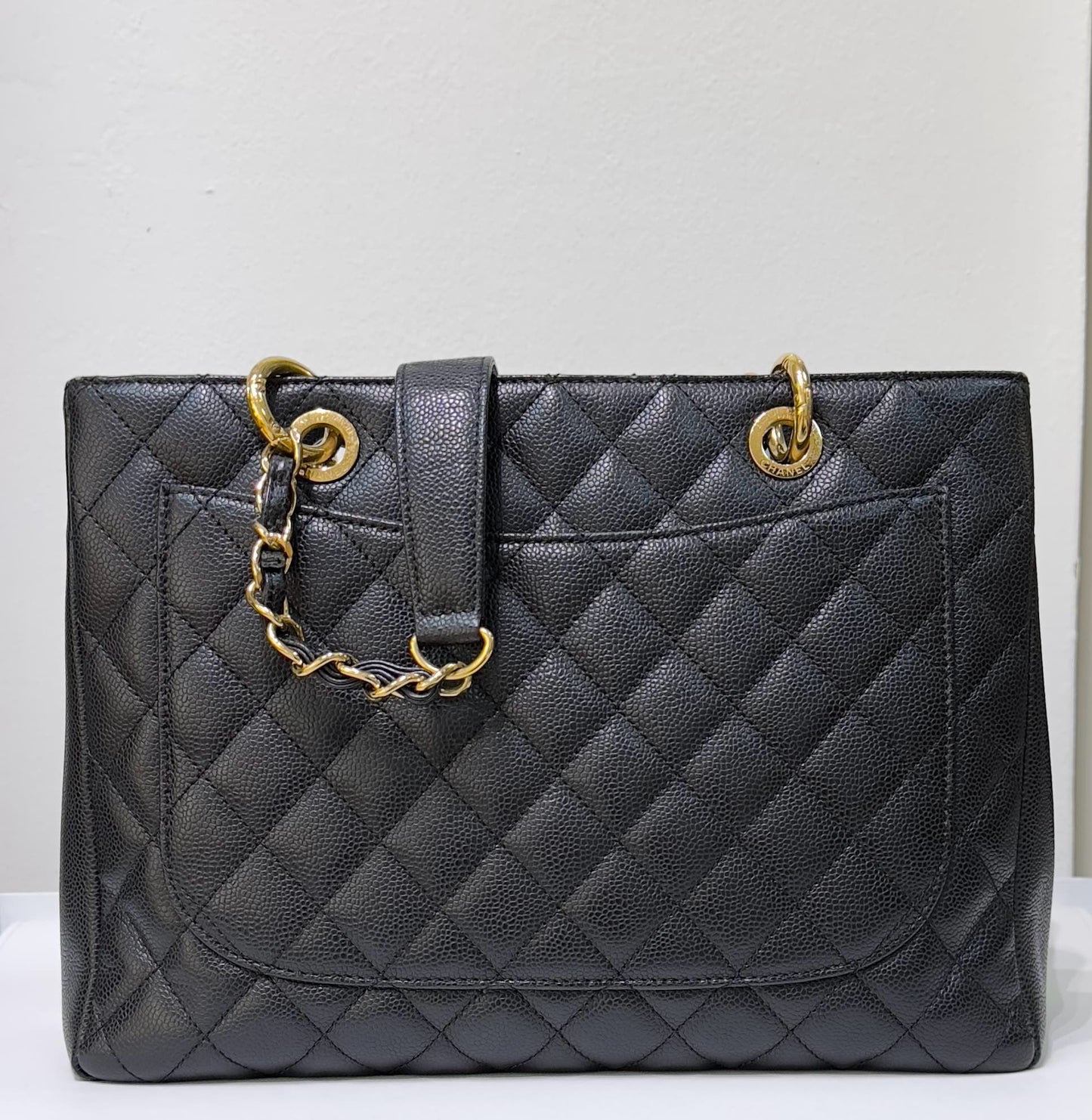 Chanel Caviar Grand Shopping Tote GST Black GHW