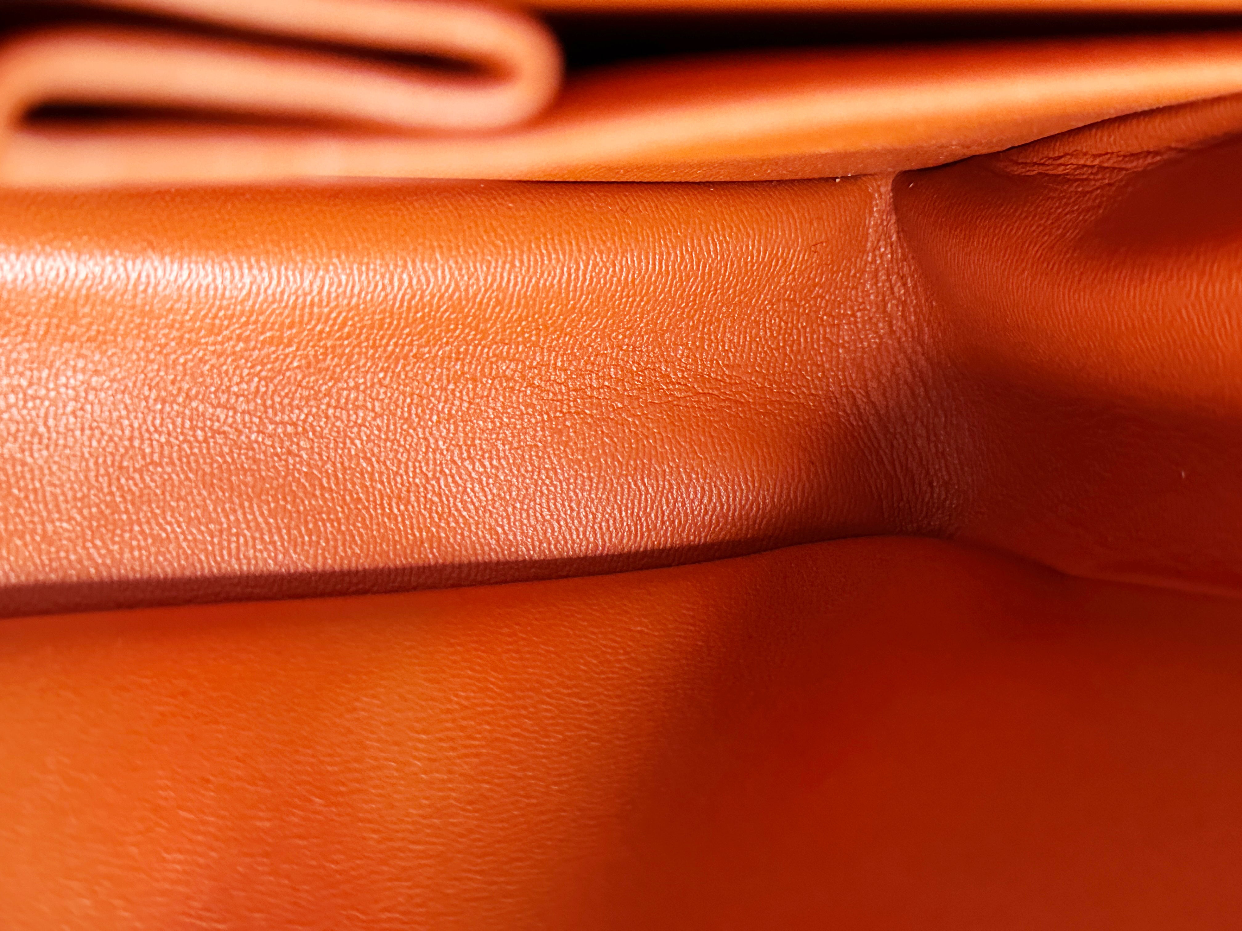 Chanel Tweed Quilted Medium Double Flap Bag Orange Multicolor K9J2 microchip