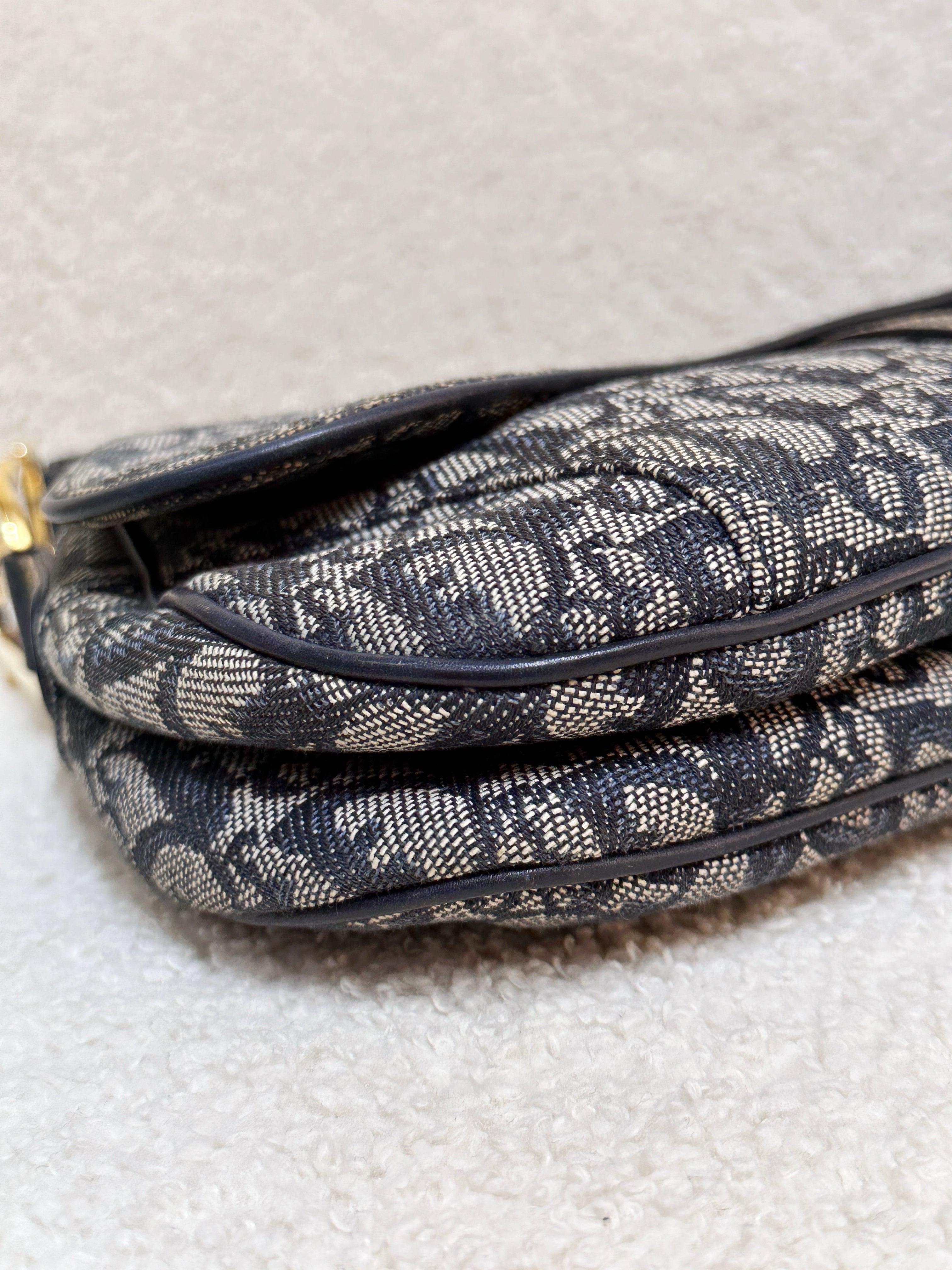 Christian Dior Double Saddle Canvas Navy blue 2001 year