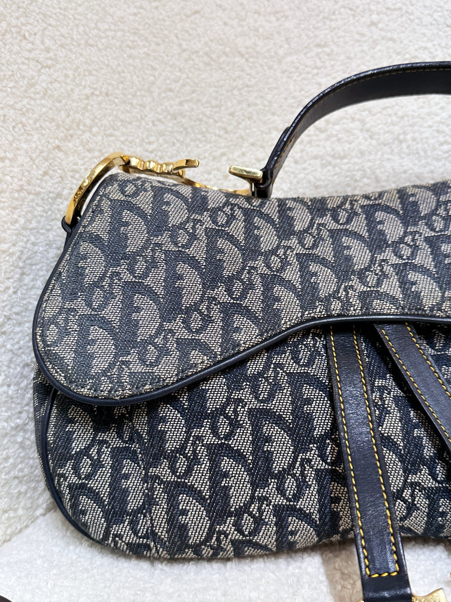 Christian Dior Double Saddle Canvas Navy blue 2001 year