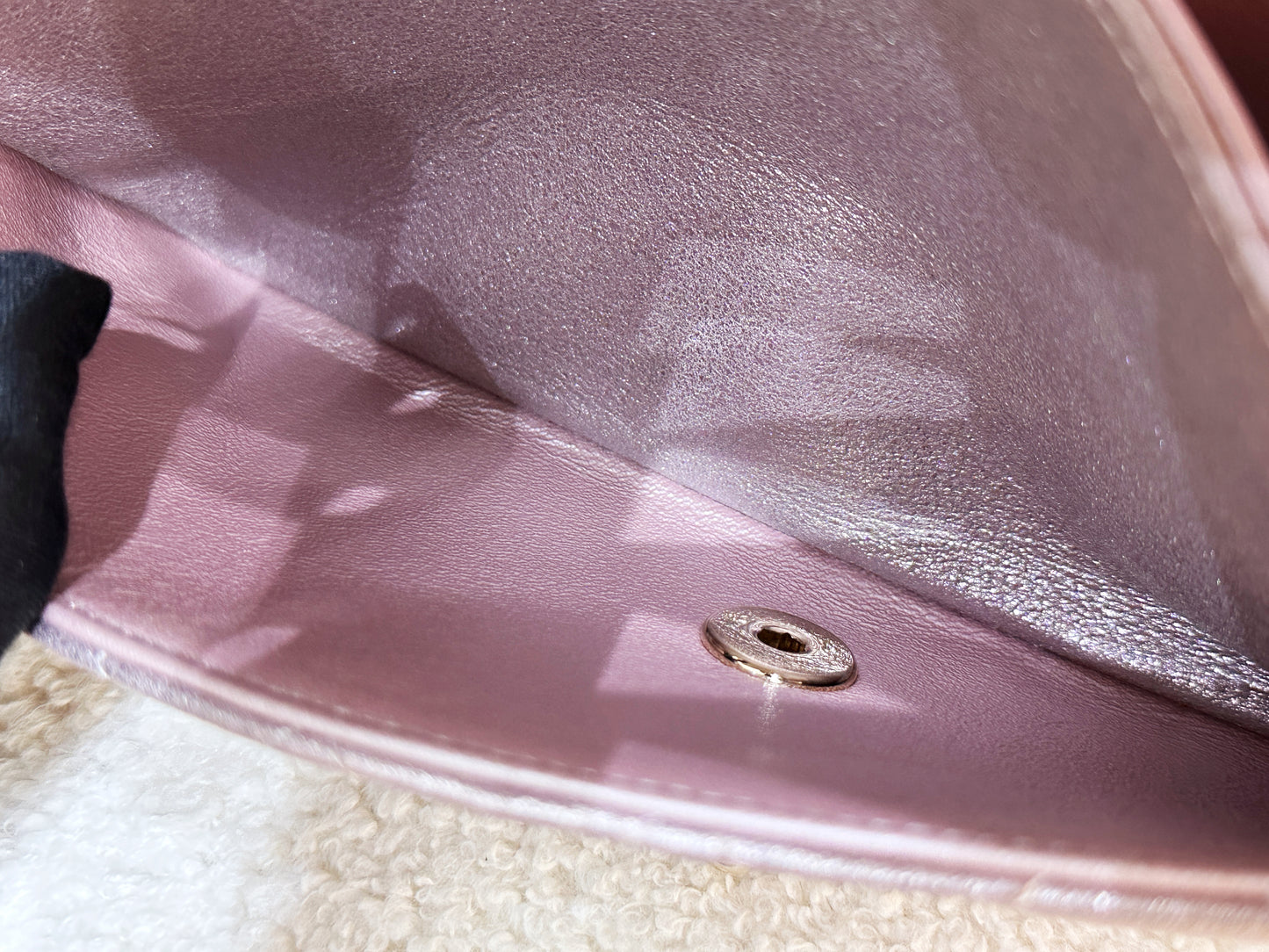 Chanel Classic Quilted Medium Double Flap Iridescent Pink (Calfskin)LGHW 1998 holo card