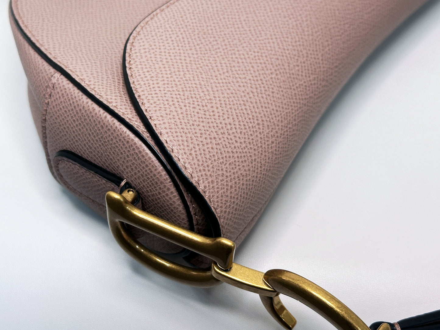 Christian Dior Saddle Bag with Strap Golden Saddle Nude Brush Grained Calfskin 2023 year