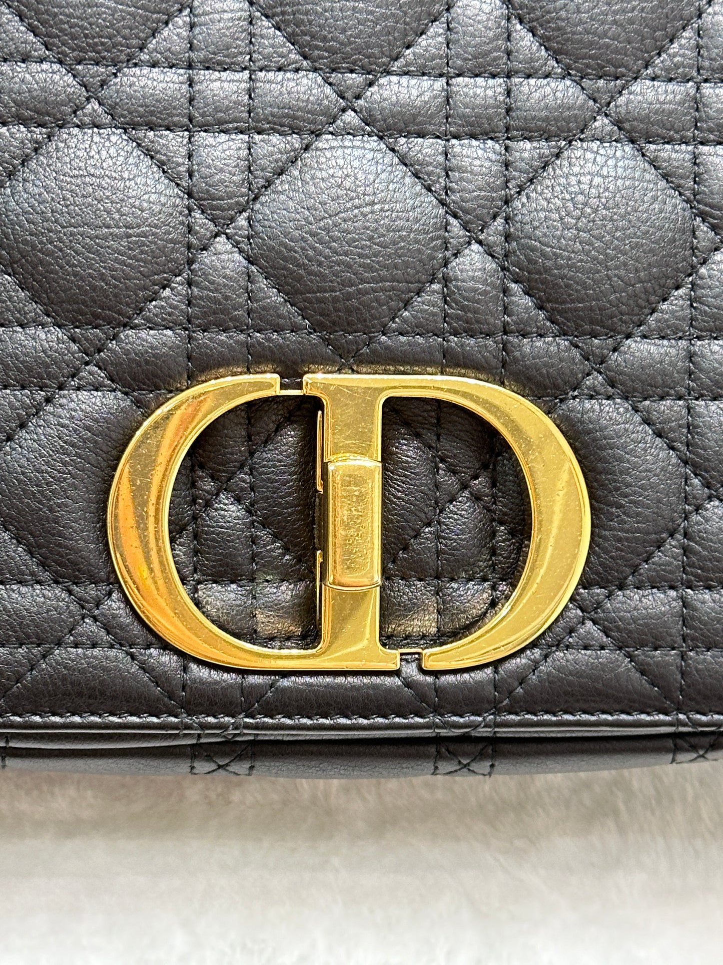 Dior Medium Caro Bag Supple Cannage Calfskin Black GHW