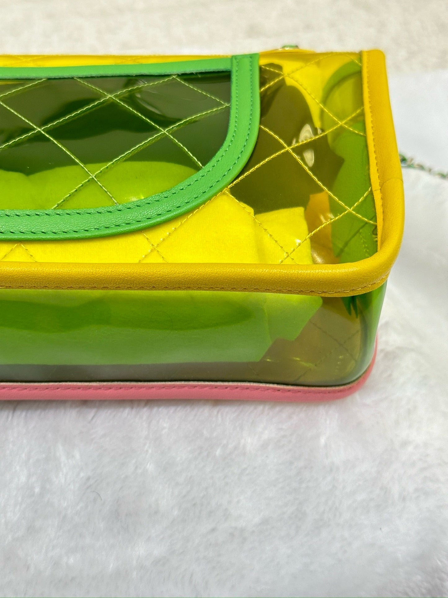 Chanel Medium Coco Splash PVC Flap Bag Yellow/Green/Pink SHW