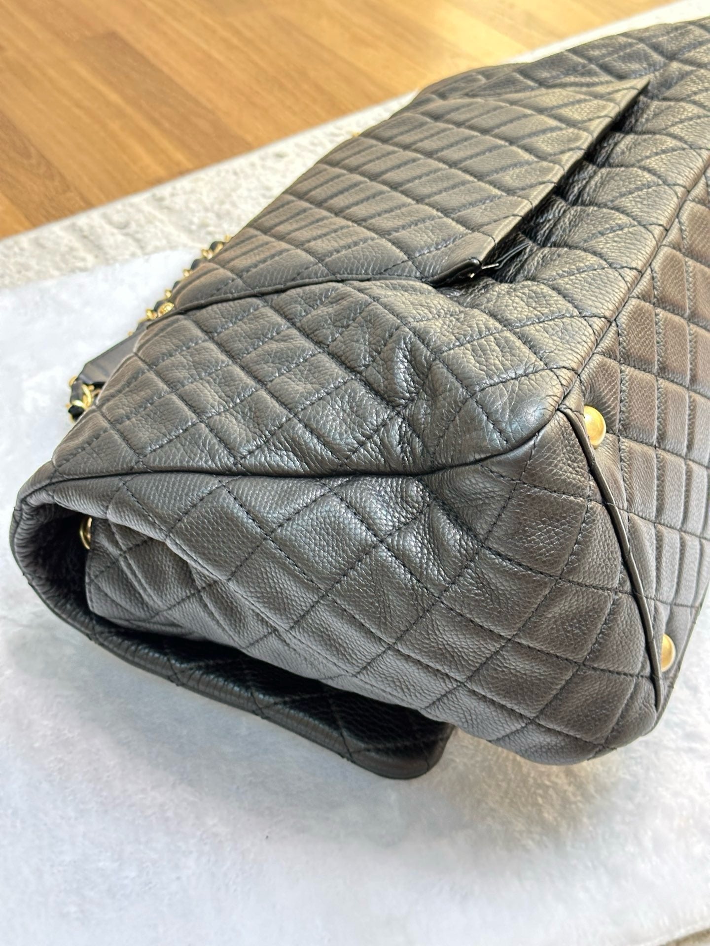 Chanel XXL Travel Calfskin Quilted Flap Bag Black GHW