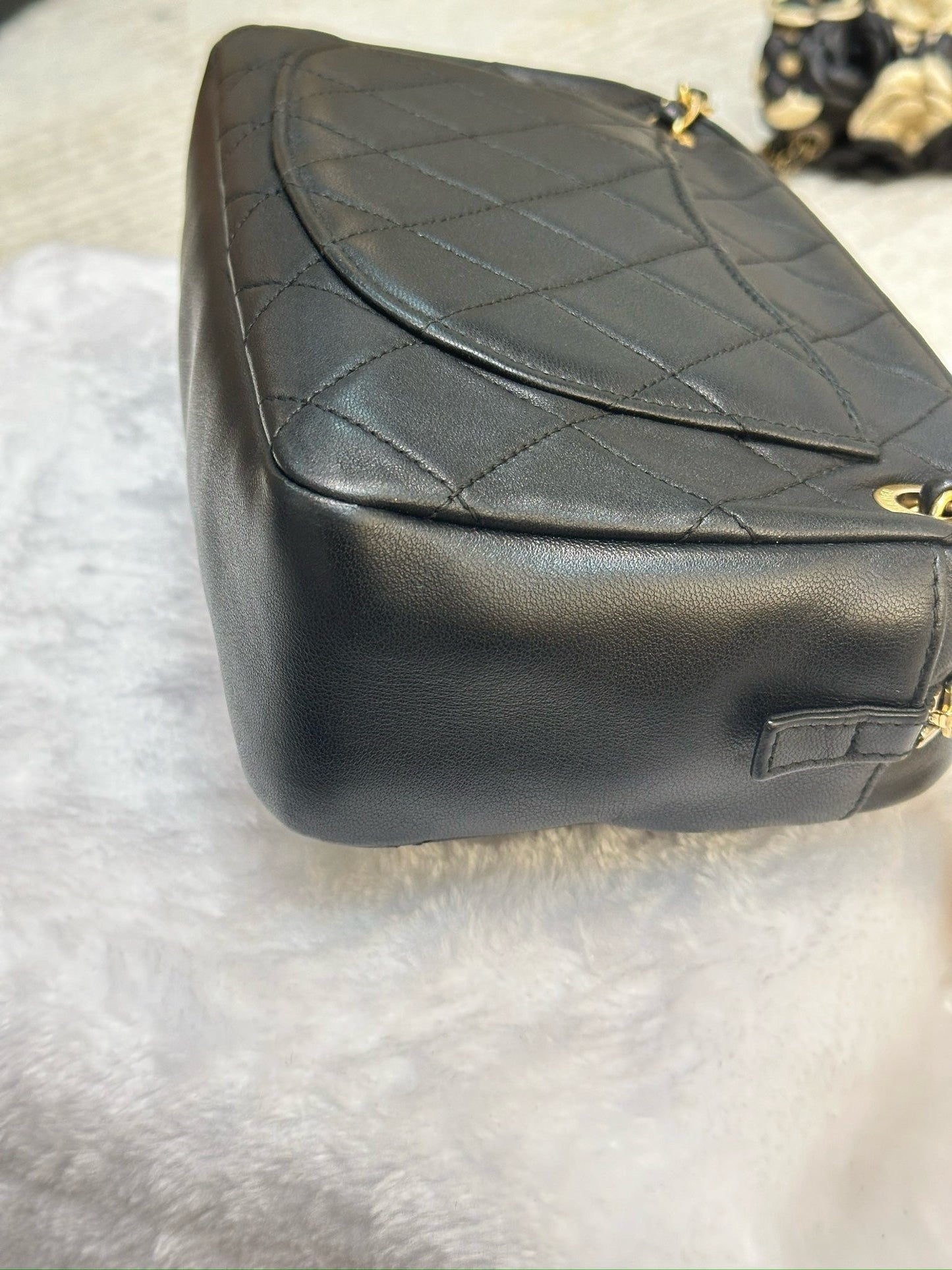 Chanel Lambskin Quilted All About Chains Camera Bag Black