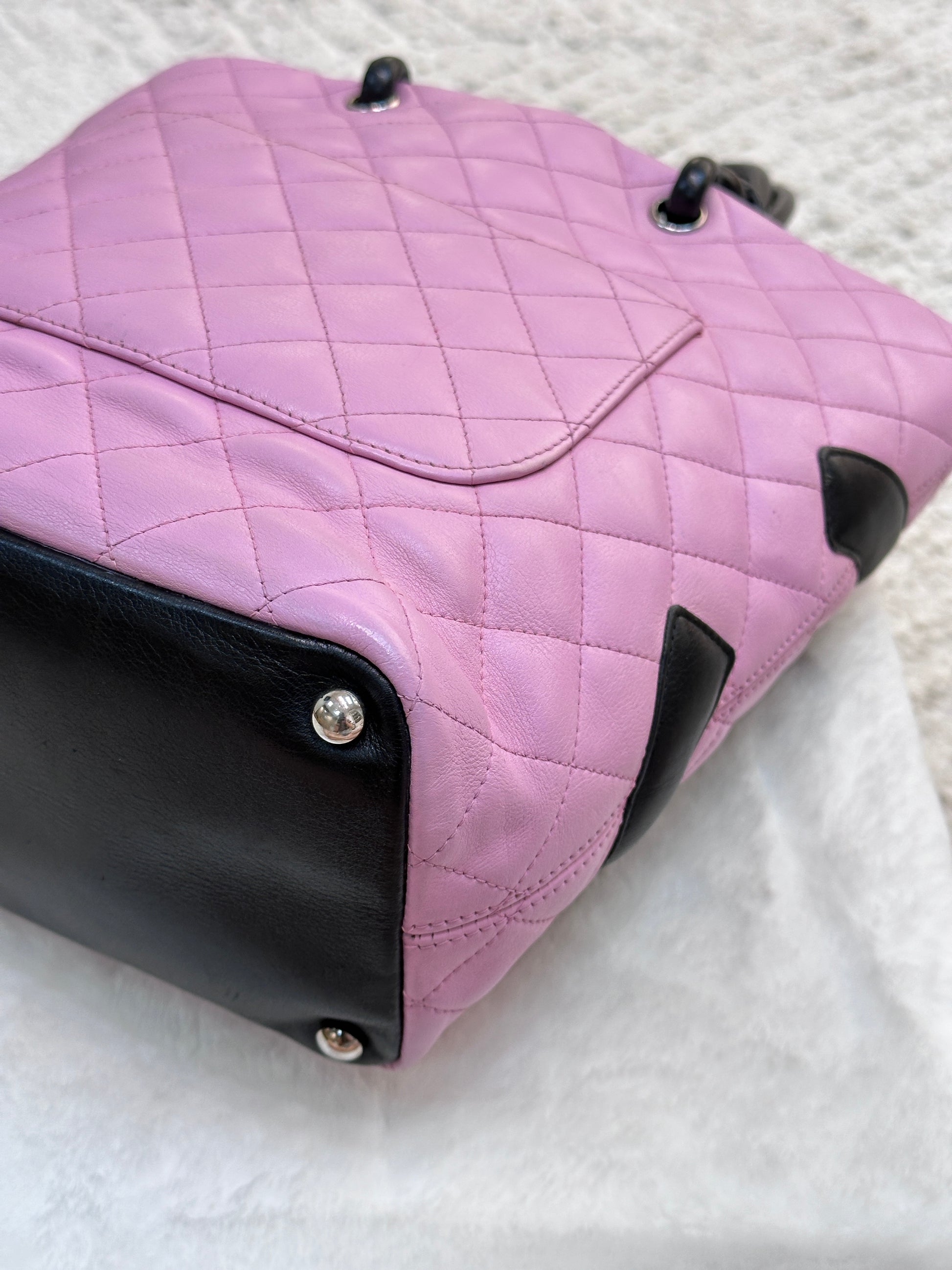 Pink Chanel Cambon Tote Large Chanel Medium Calfskin Quilted