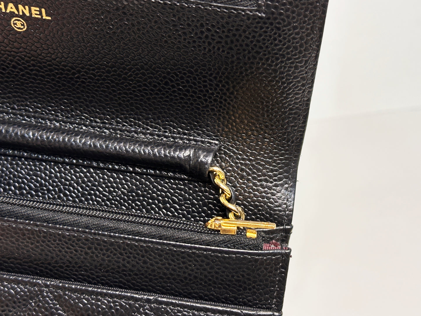 Chanel Classic Wallet on Chain Caviar Black GHW 2859 Holo card