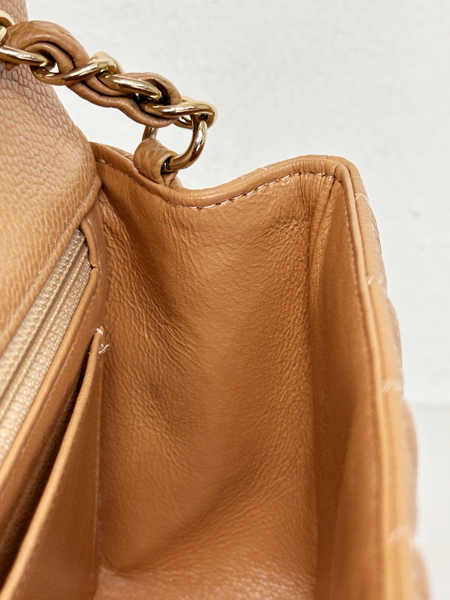 Chanel Classic Mini Rectangular Caviar Dark Beige Bag GHW 259 holo card (corner slightly touch)