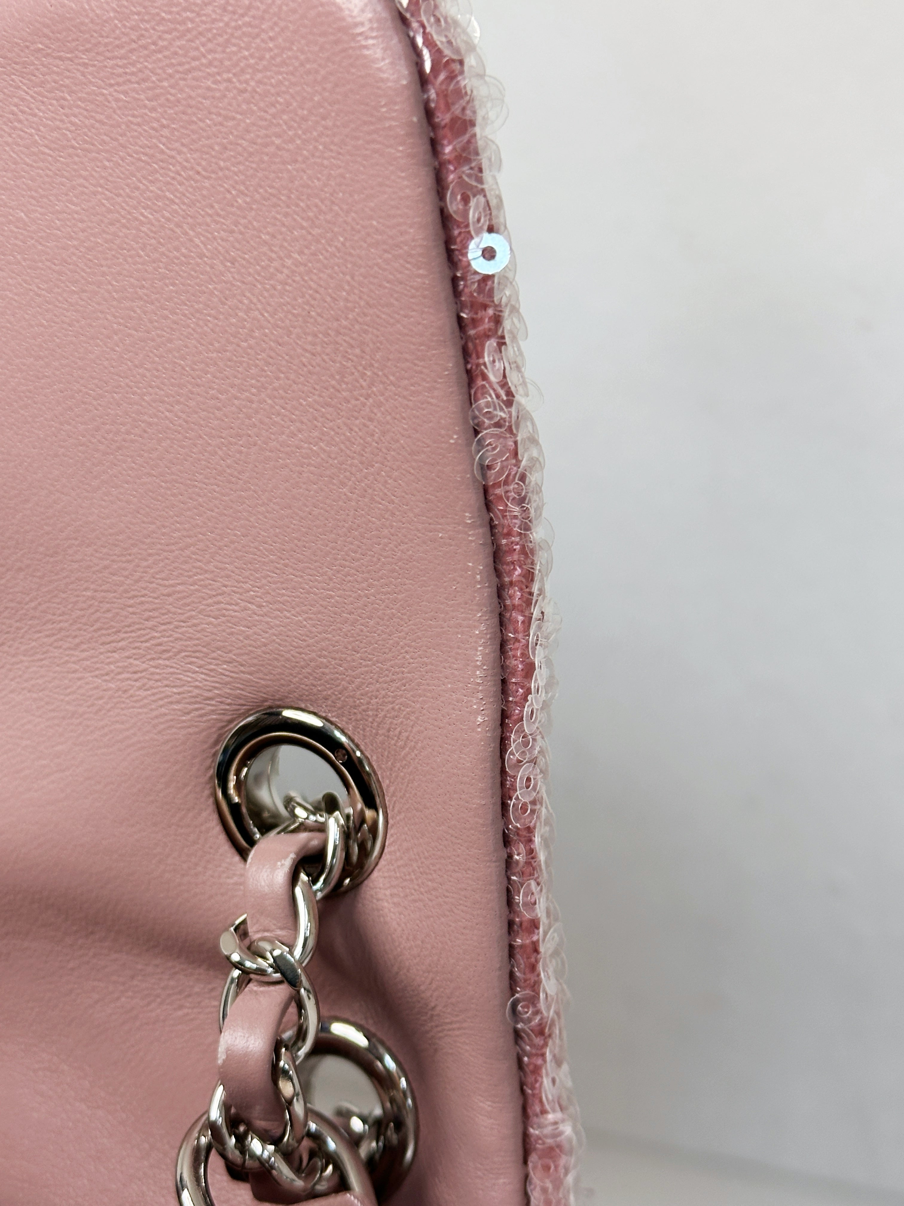 Chanel 18S Sequin Mini Waterfall Flap Pink Blue Yellow 2557 holo card