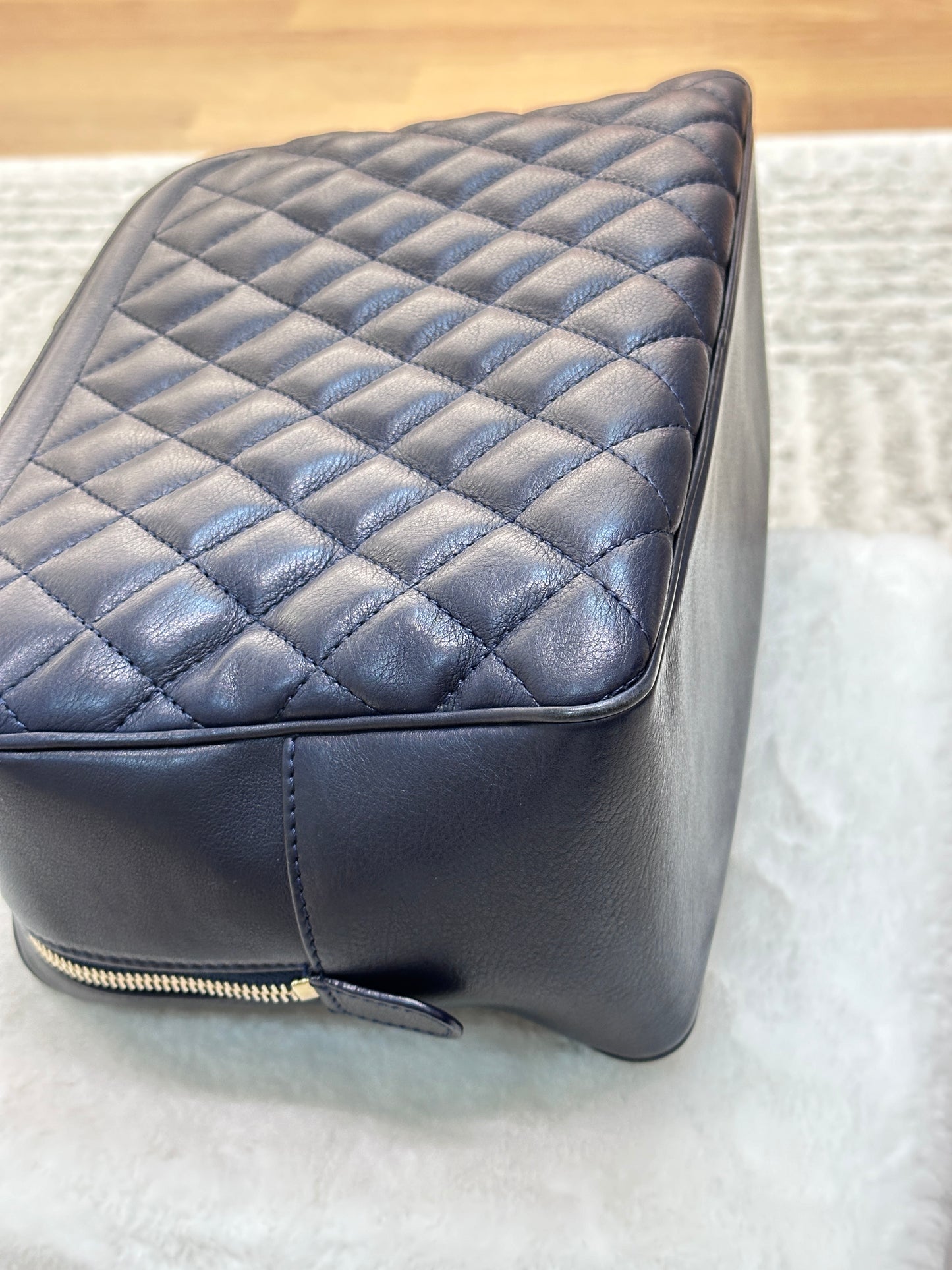 Chanel CC Top Handle Vanity Case Quilted Calfskin Small