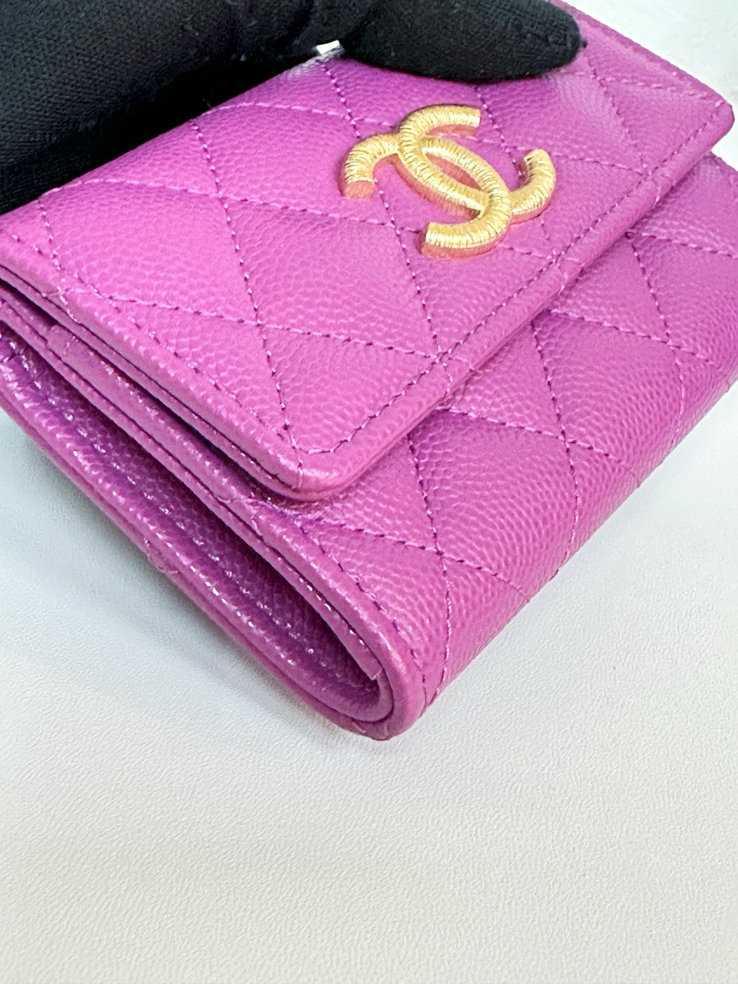 Chanel Card Holder Flag Bag 23B Purple