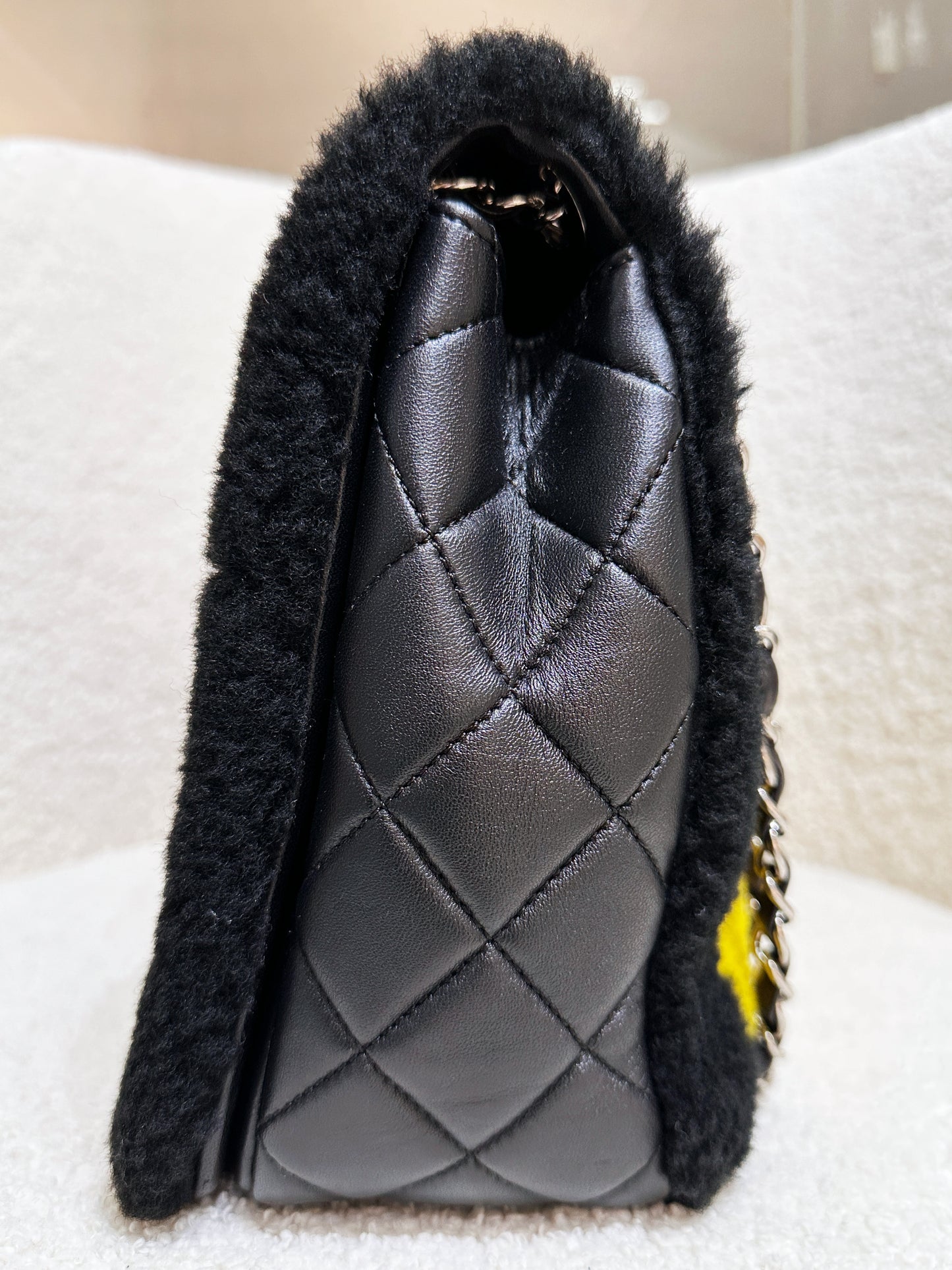 Chanel Jumbo Classic Flap  Maxi Pop Art No. 5 Caption Comic Lambskin Black Multicolor Bag 2030 holo