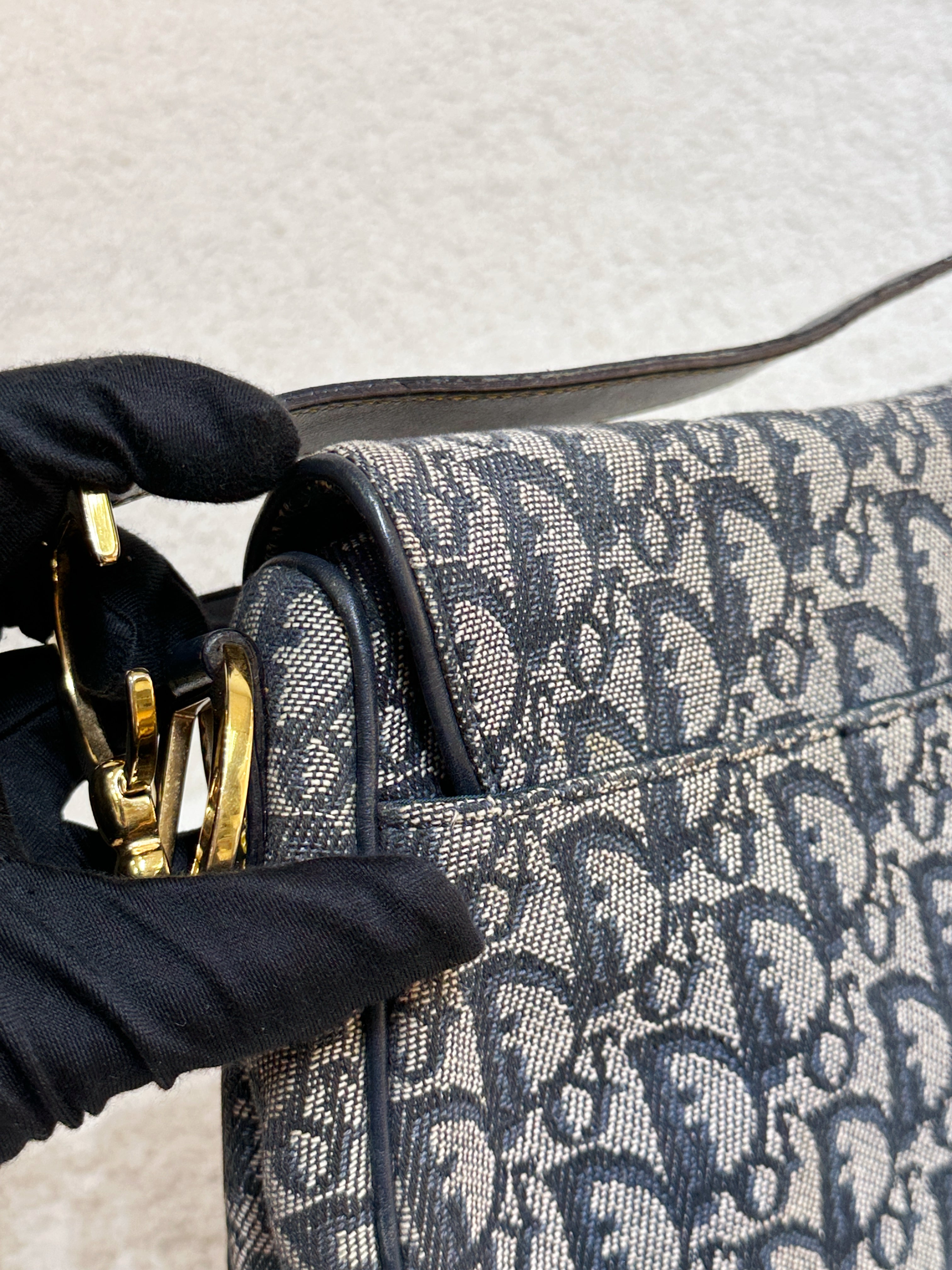 Christian Dior Double Saddle Canvas Navy blue 2001 year