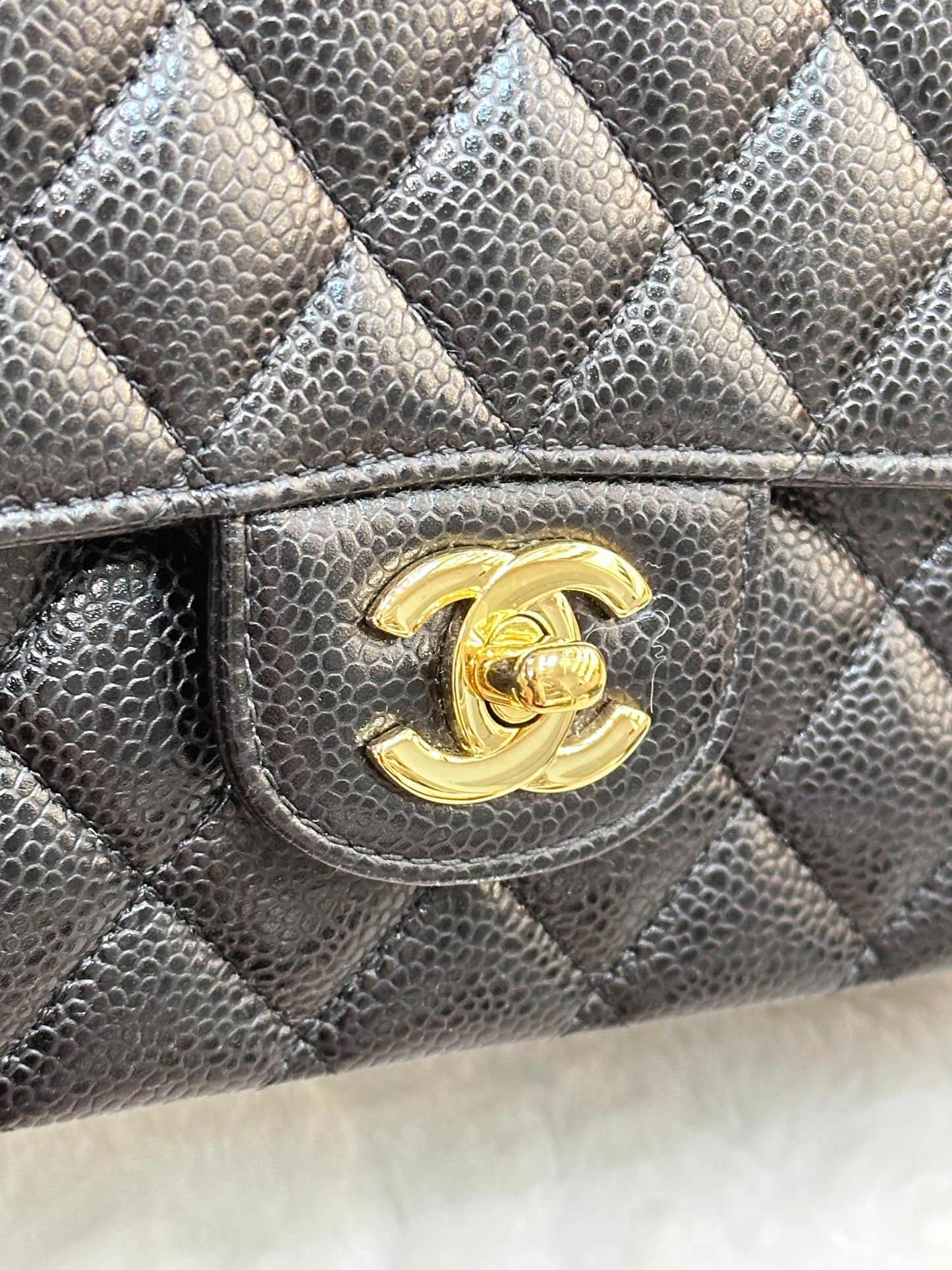 Chanel Medium Caviar Double Flap Black Bag GHW