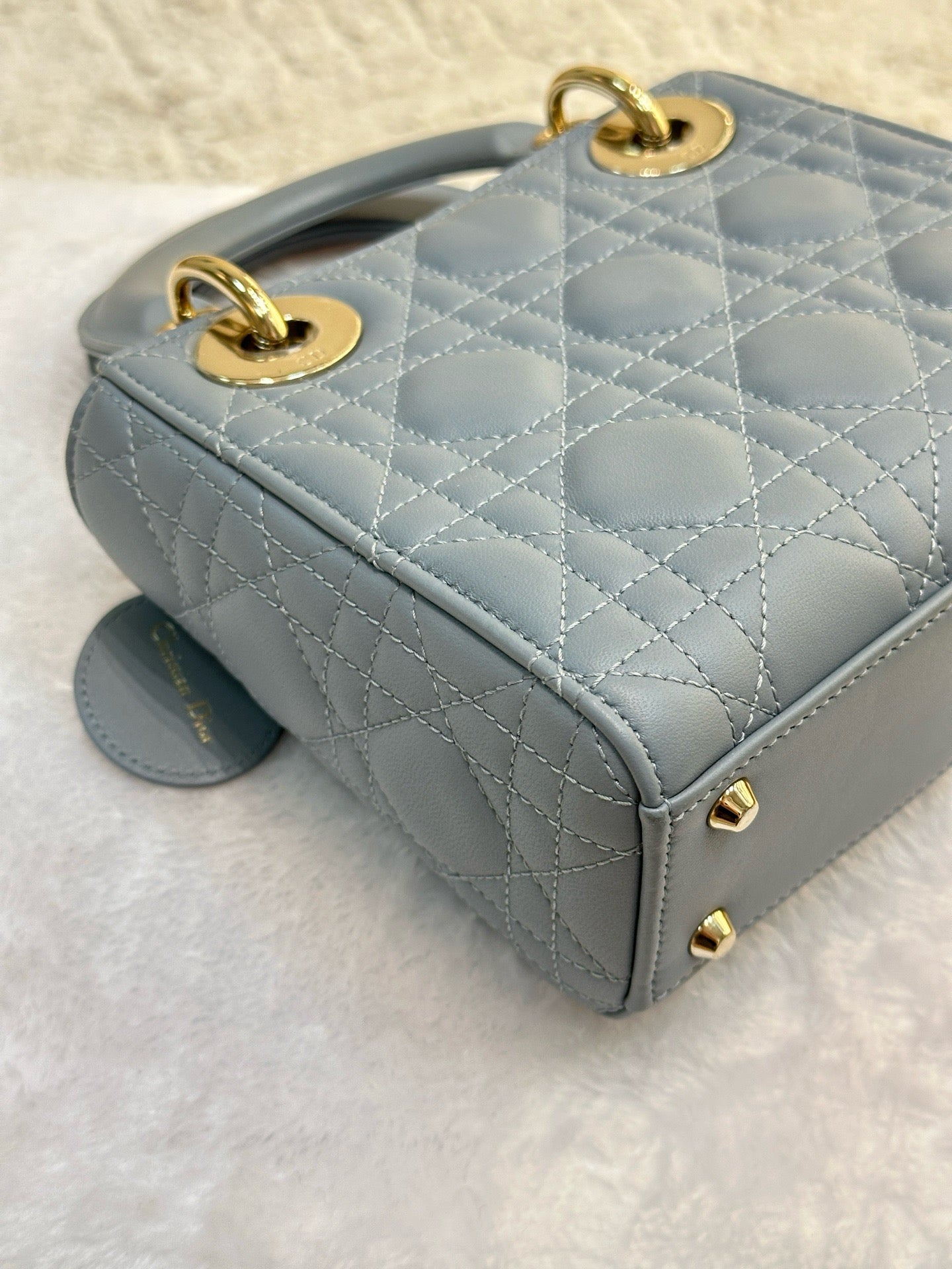 Christian Dior Mini Lambskin Cannage Lady Dior Sky Blue