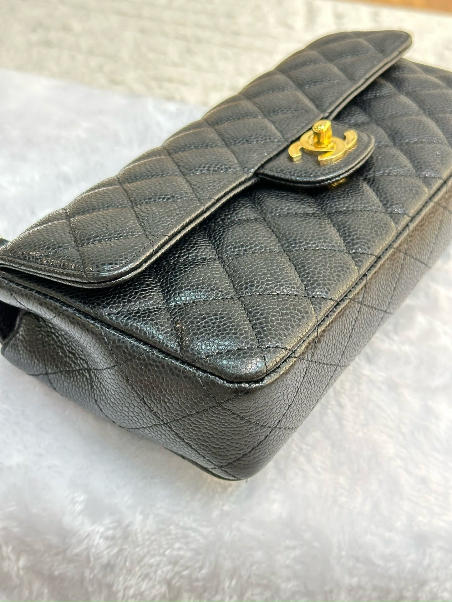 Chanel Caviar East West Flap Bag Black GHW