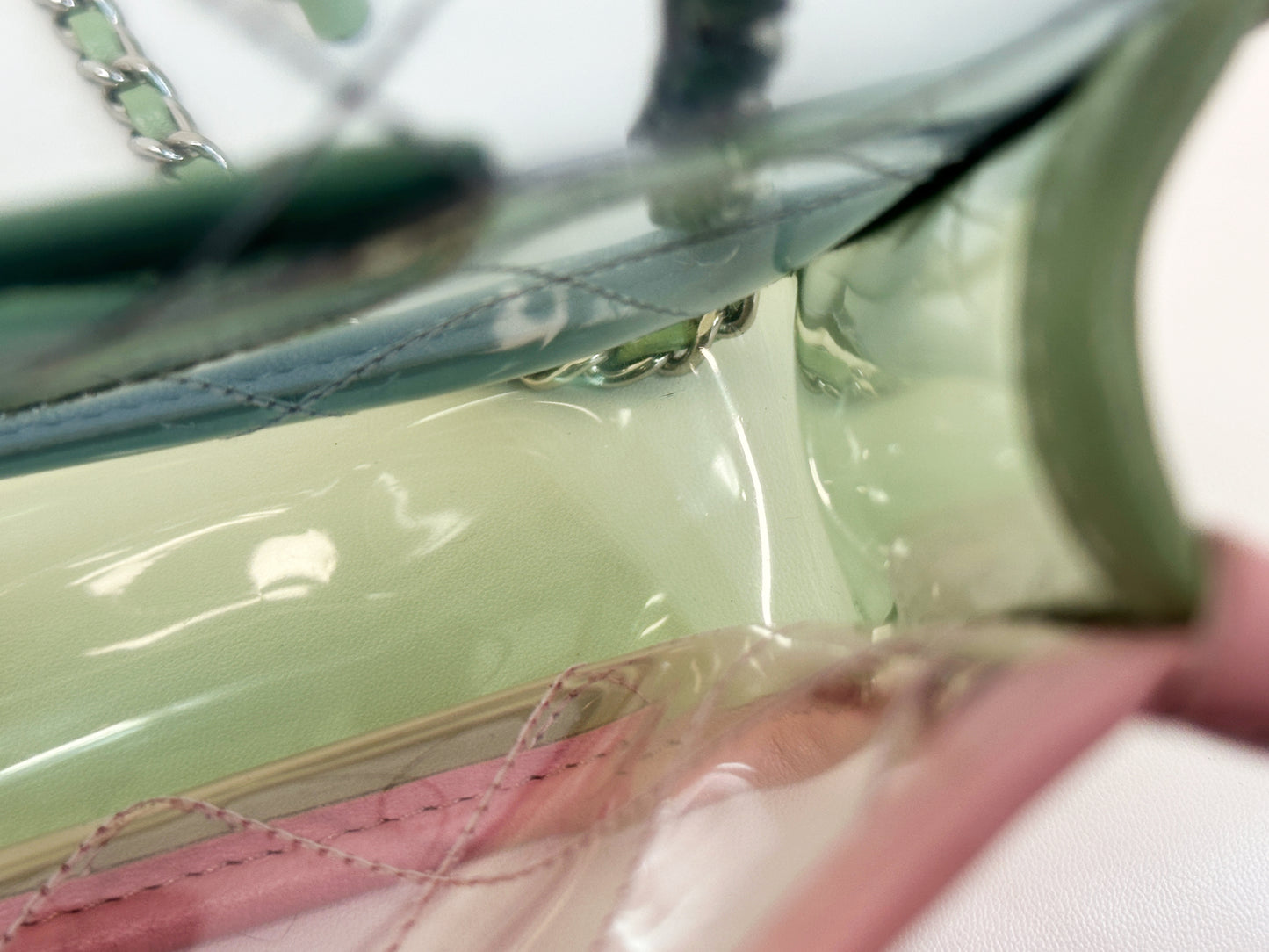 Chanel Coco Splash PVC Mini Flap Bag Blue/Pink/Green 2582 holo