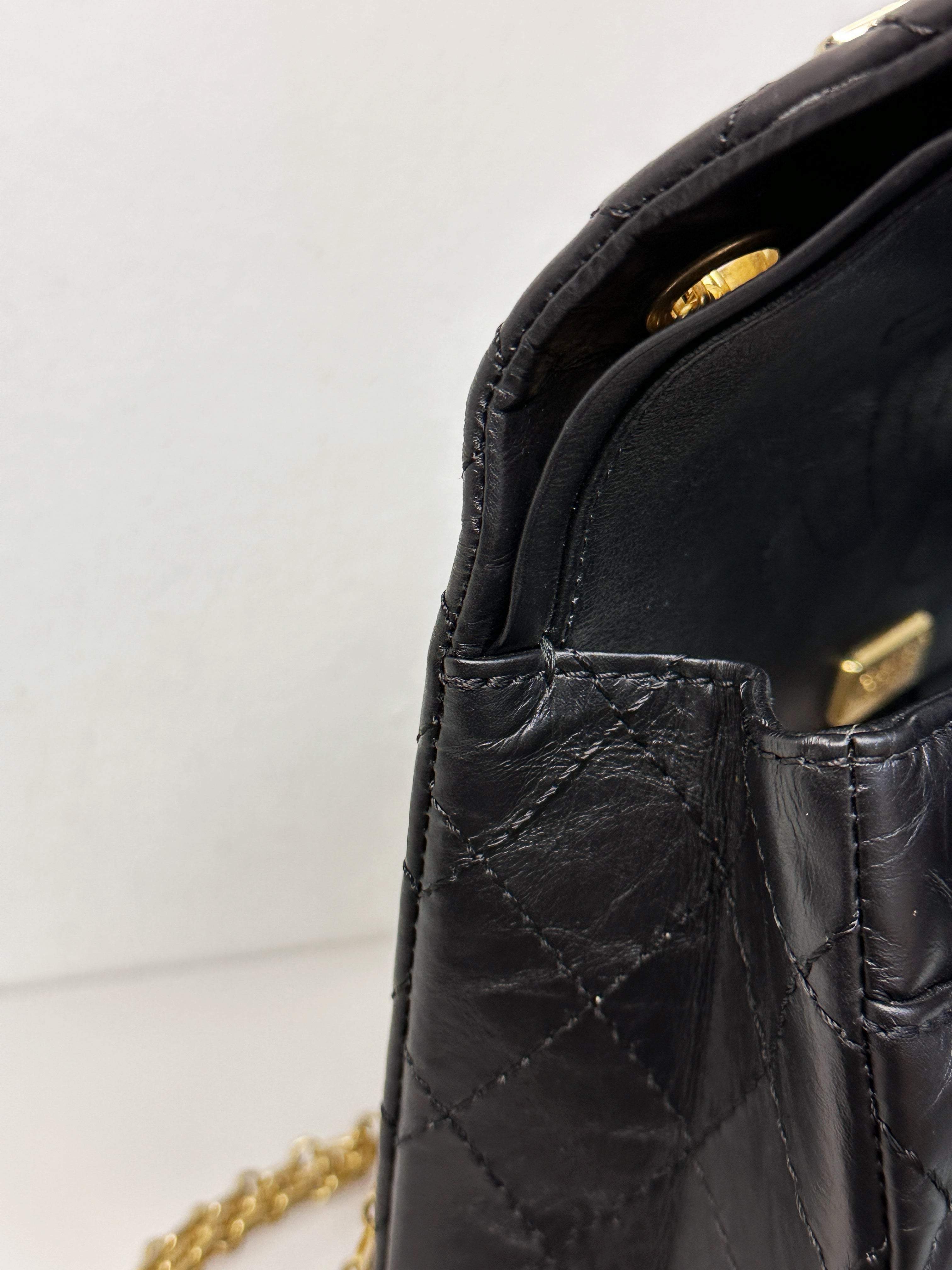 Chanel Small 2.55 Reissue Aged Calfskin Lucky Charms 225 Flap Black GHW