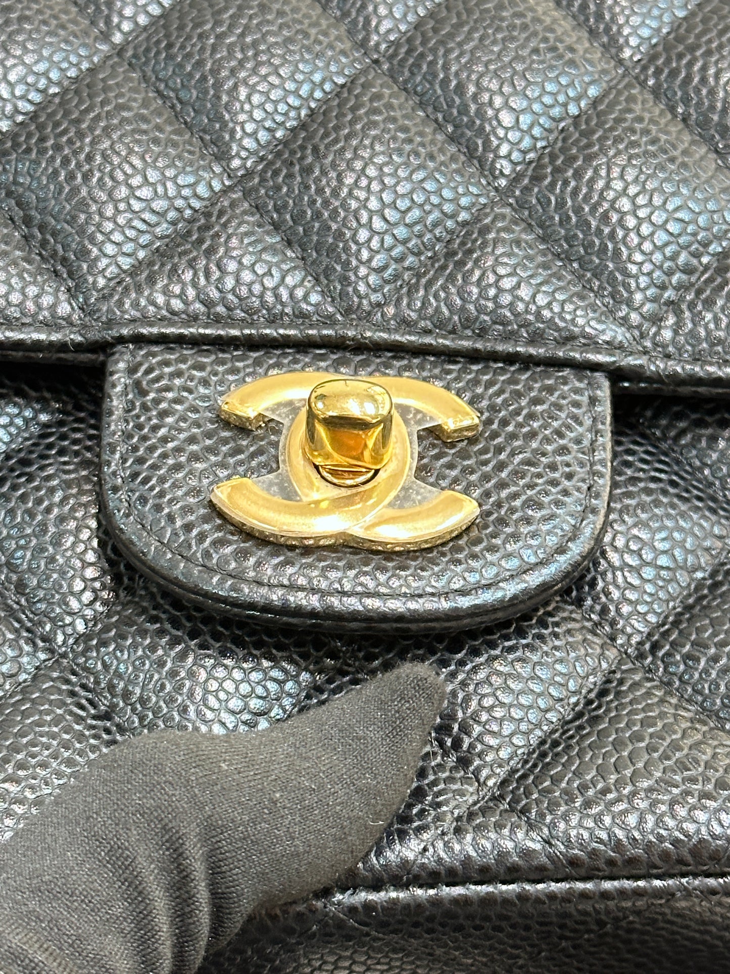 Chanel Medium Classic Caviar Double Flap Black GHW