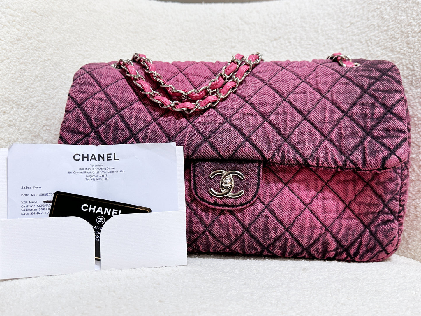 Chanel Denim Quilted Denimpression Flap Red Black
