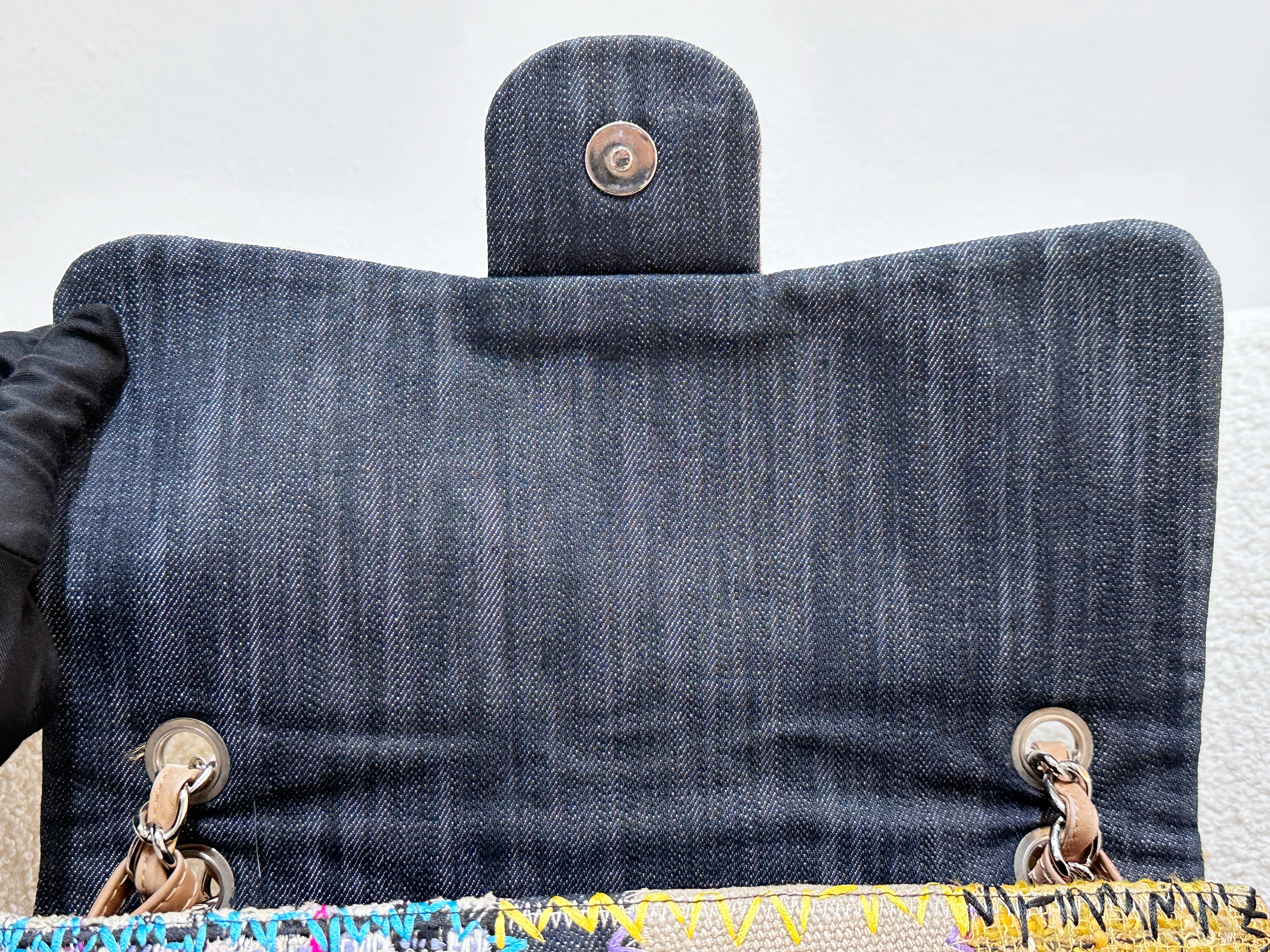 CHANEL TIMELESS PATCHWORK MULTICOLOR JUMBO SINGLE FLAP BAG 1443 holo card